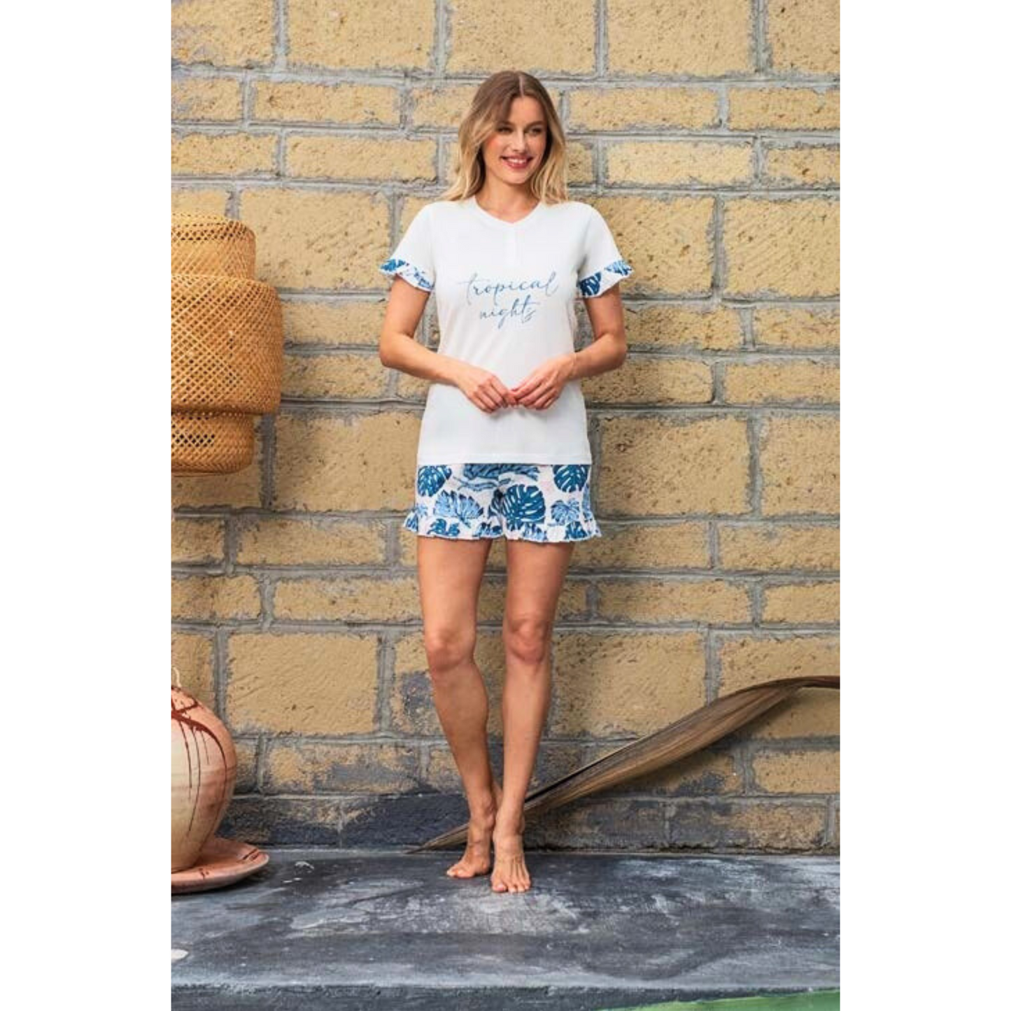 Pigiama donna mezza manica pantaloncino
