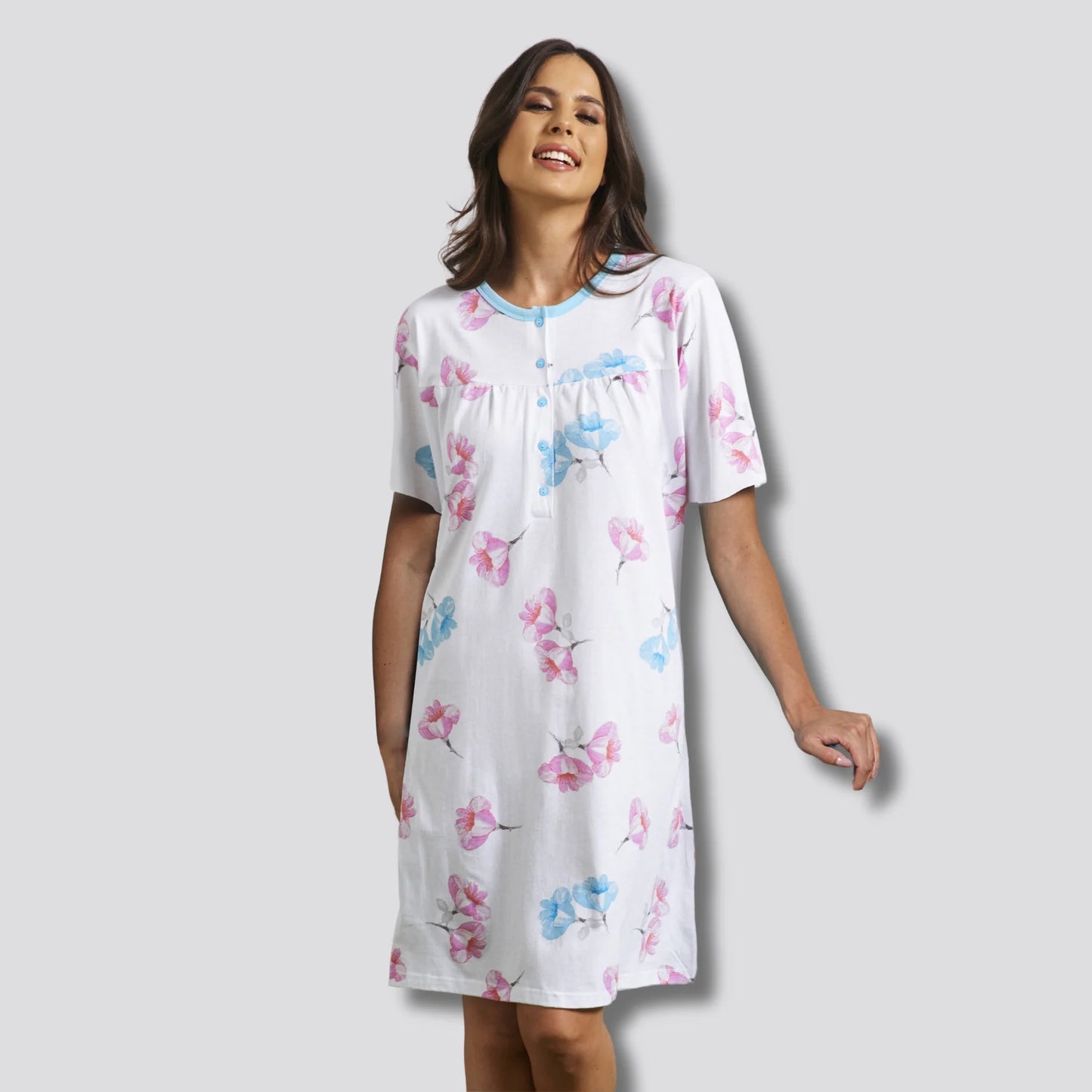Camicia da notte calibrata mezza manica 100% Cotone