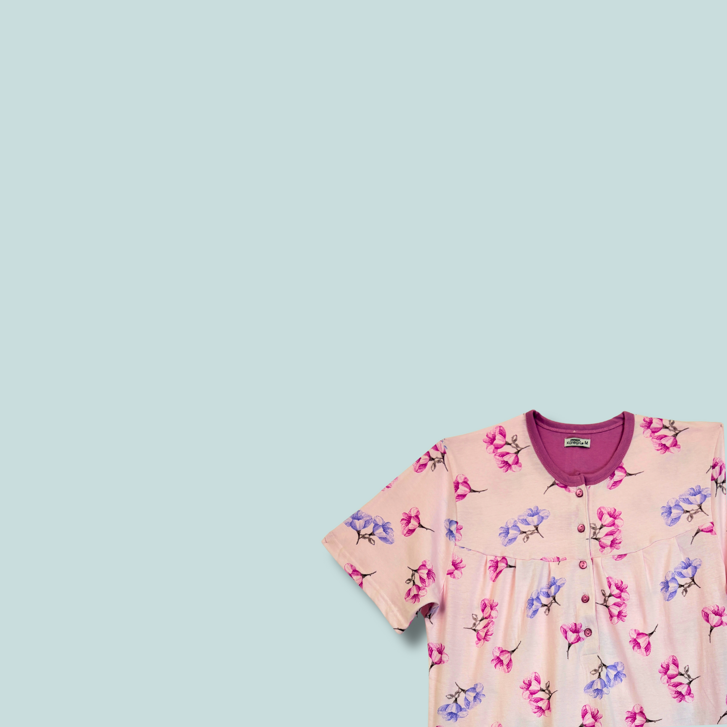 Camicia da notte calibrata mezza manica 100% Cotone