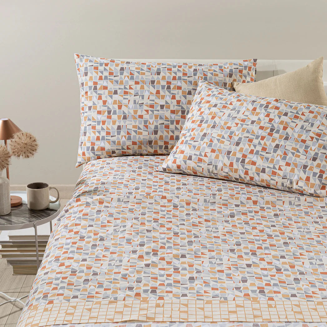 Completo Lenzuola In Cotone Orleans Matrimoniale Caleffi