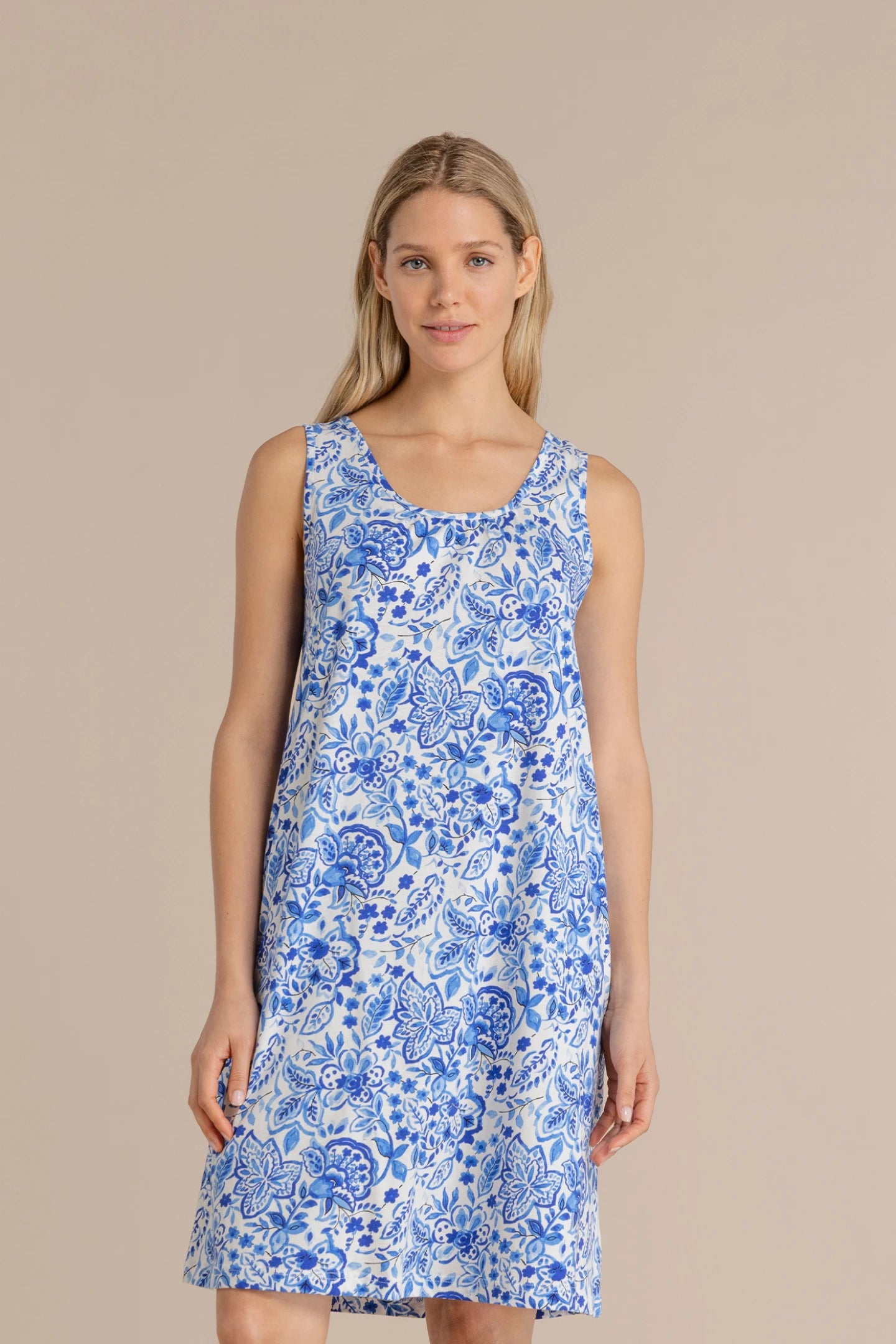 Camicia da notte donna in cotone con spalla larga