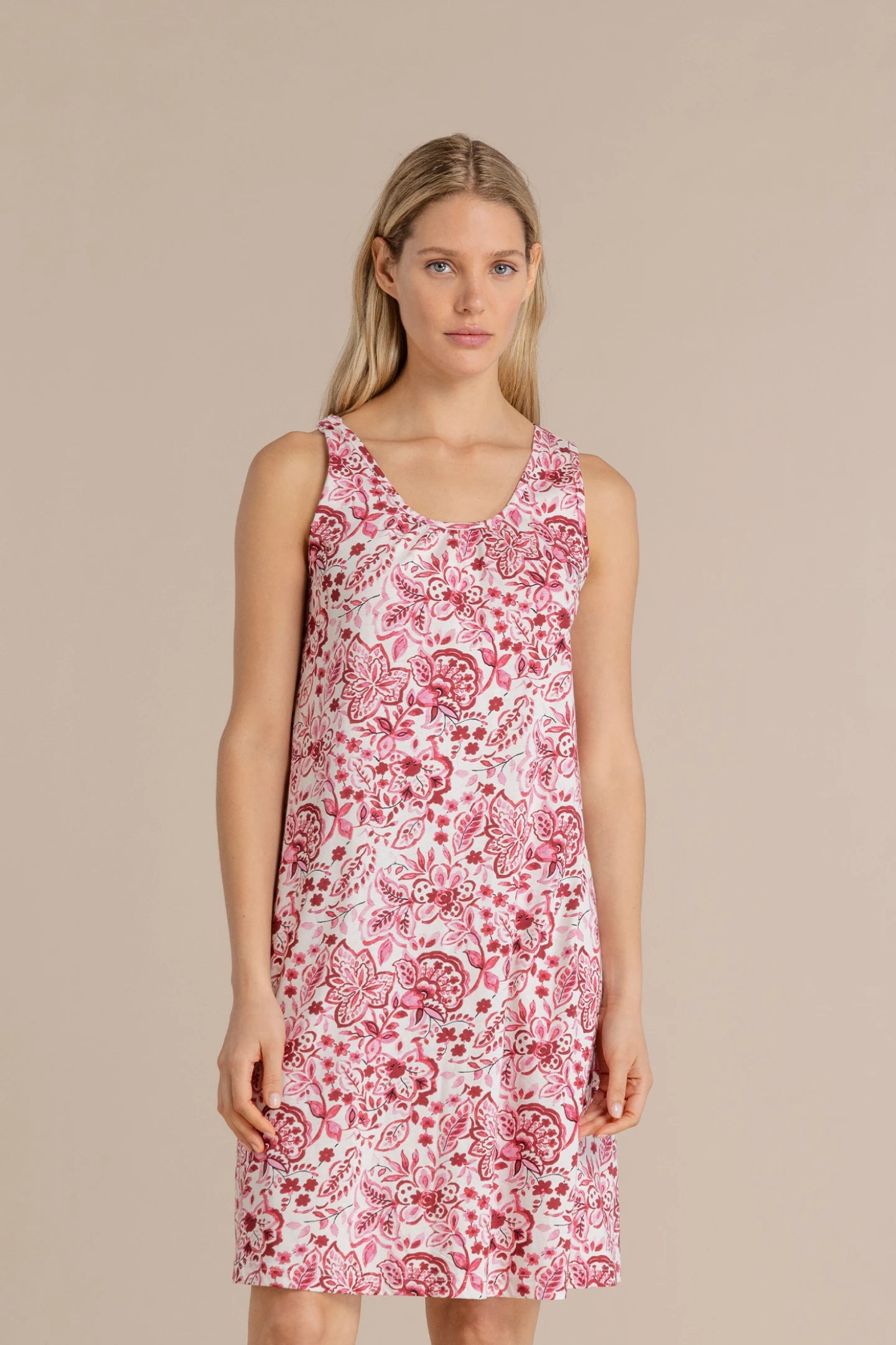 Camicia da notte donna in cotone con spalla larga