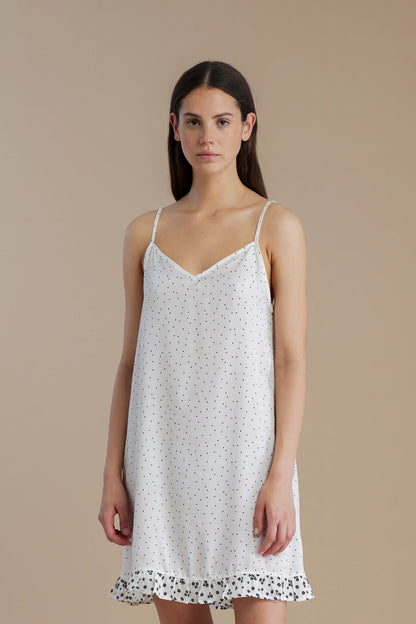Camicia da notte donna in viscosa bretellina articolo dot