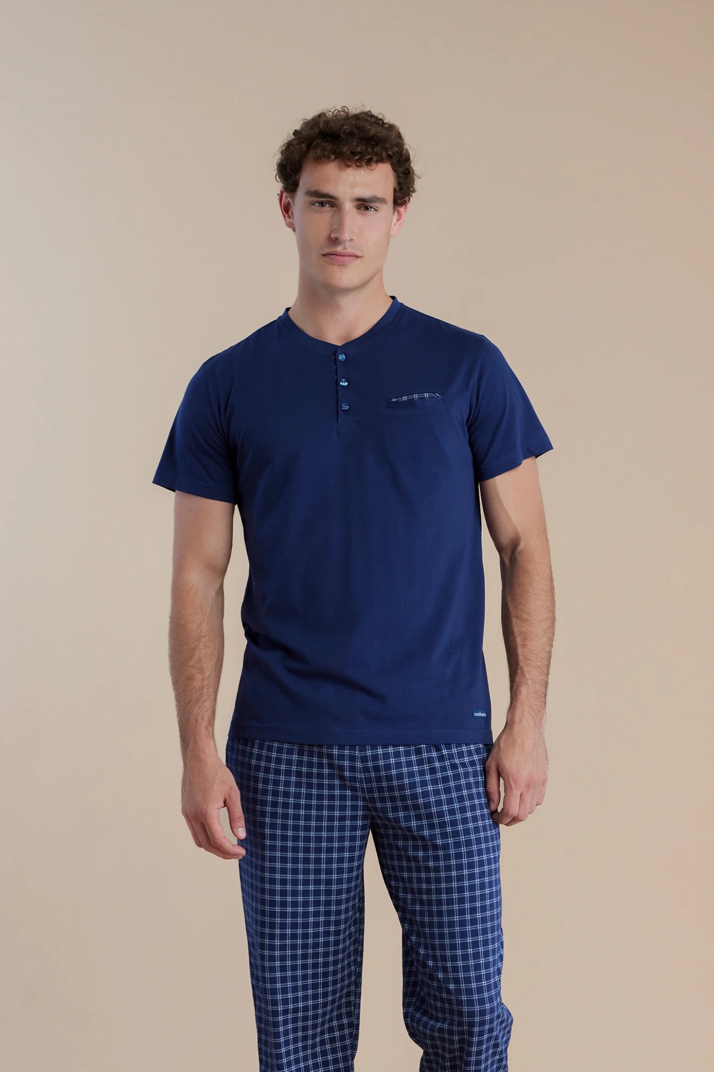 Pigiama uomo tre pezzi top manica corta, pantalone corto e pantalone lungo