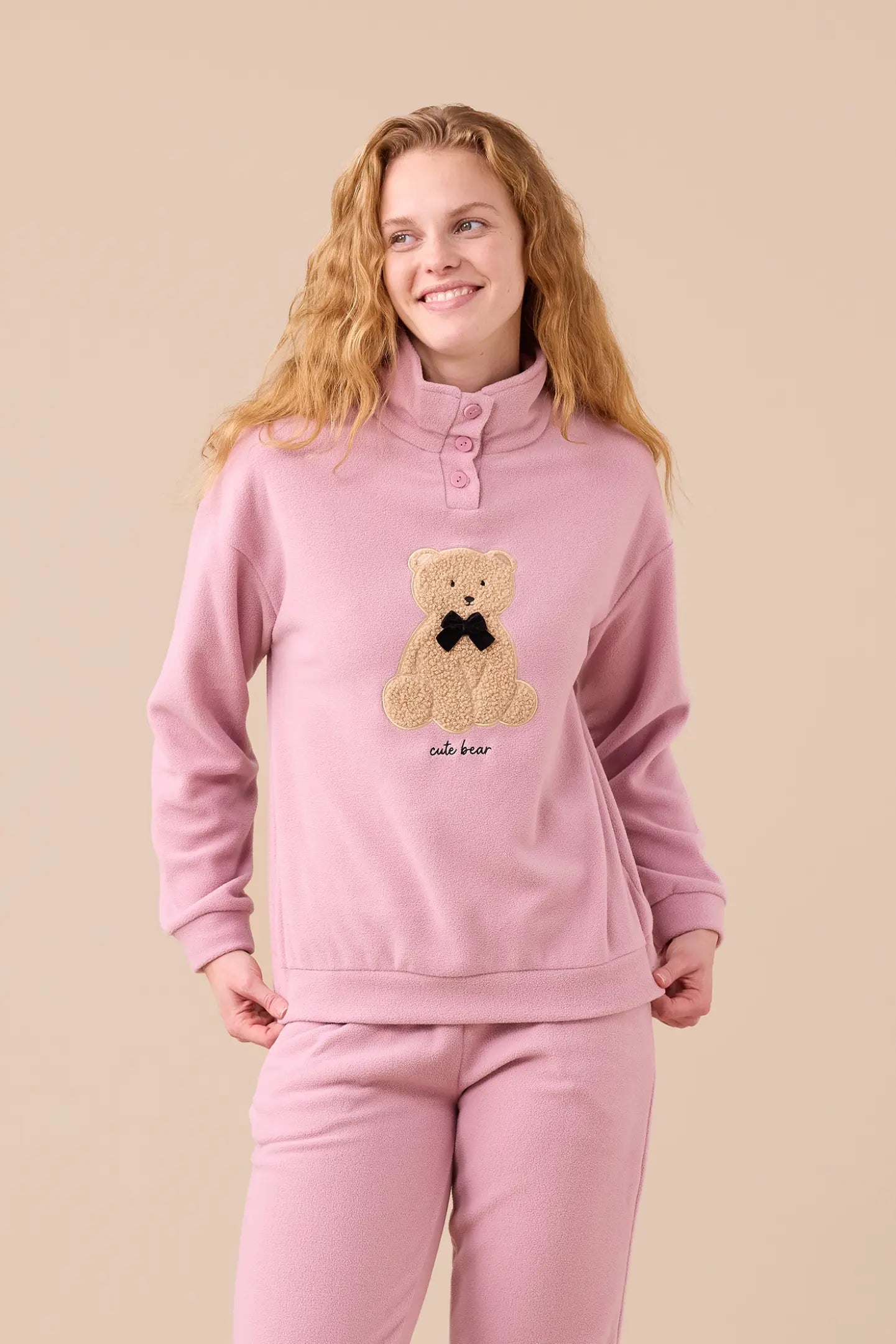 Pigiama donna micropile articolo orso.