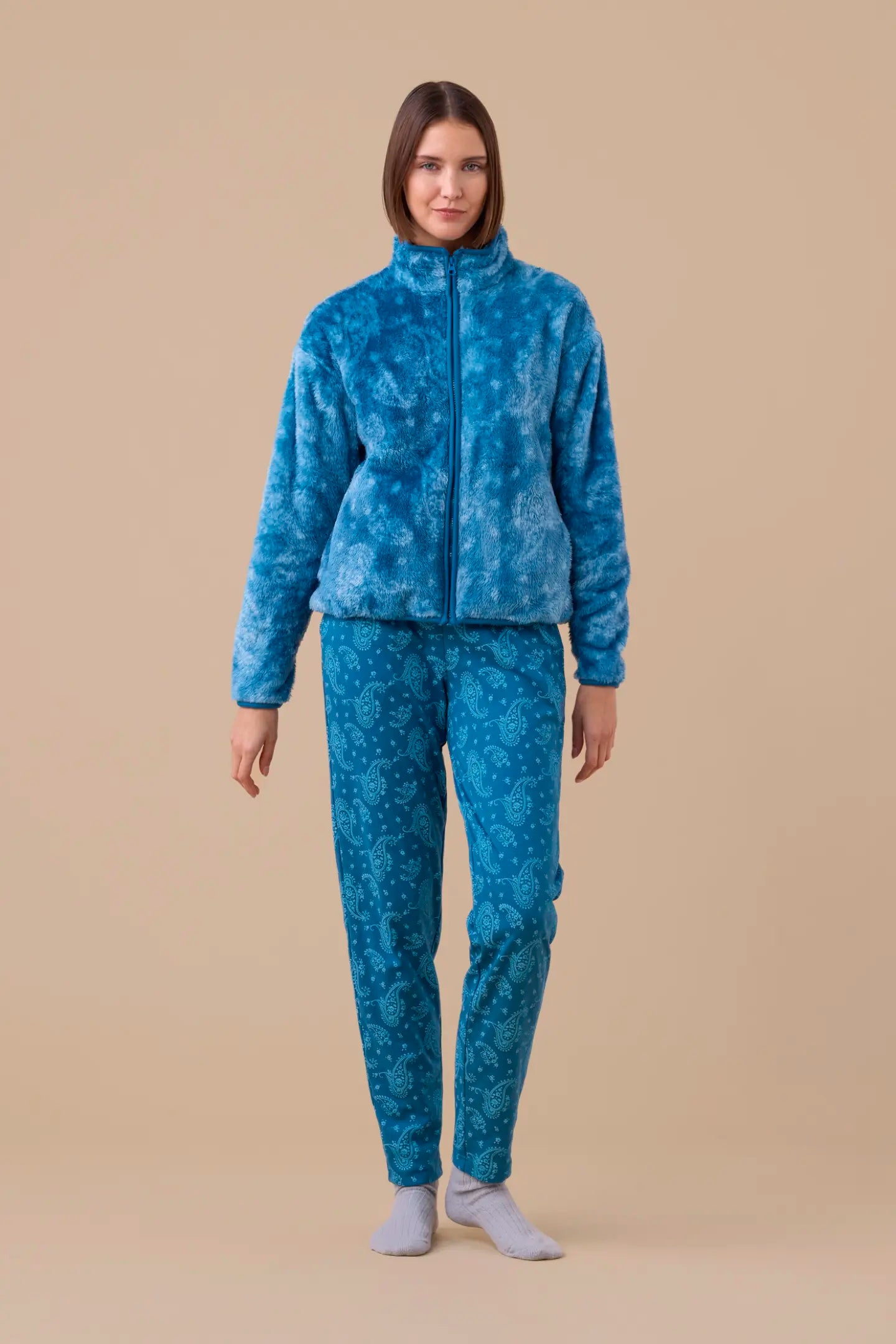 Giacca donna eco pelliccia articolo cachemire.