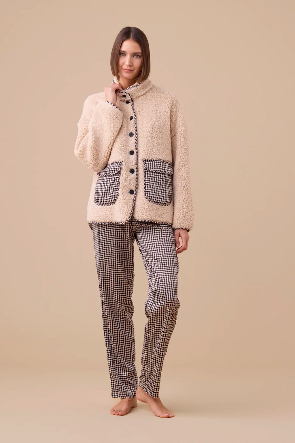 Giacca donna double face in eco-agnellino articolo sheepy