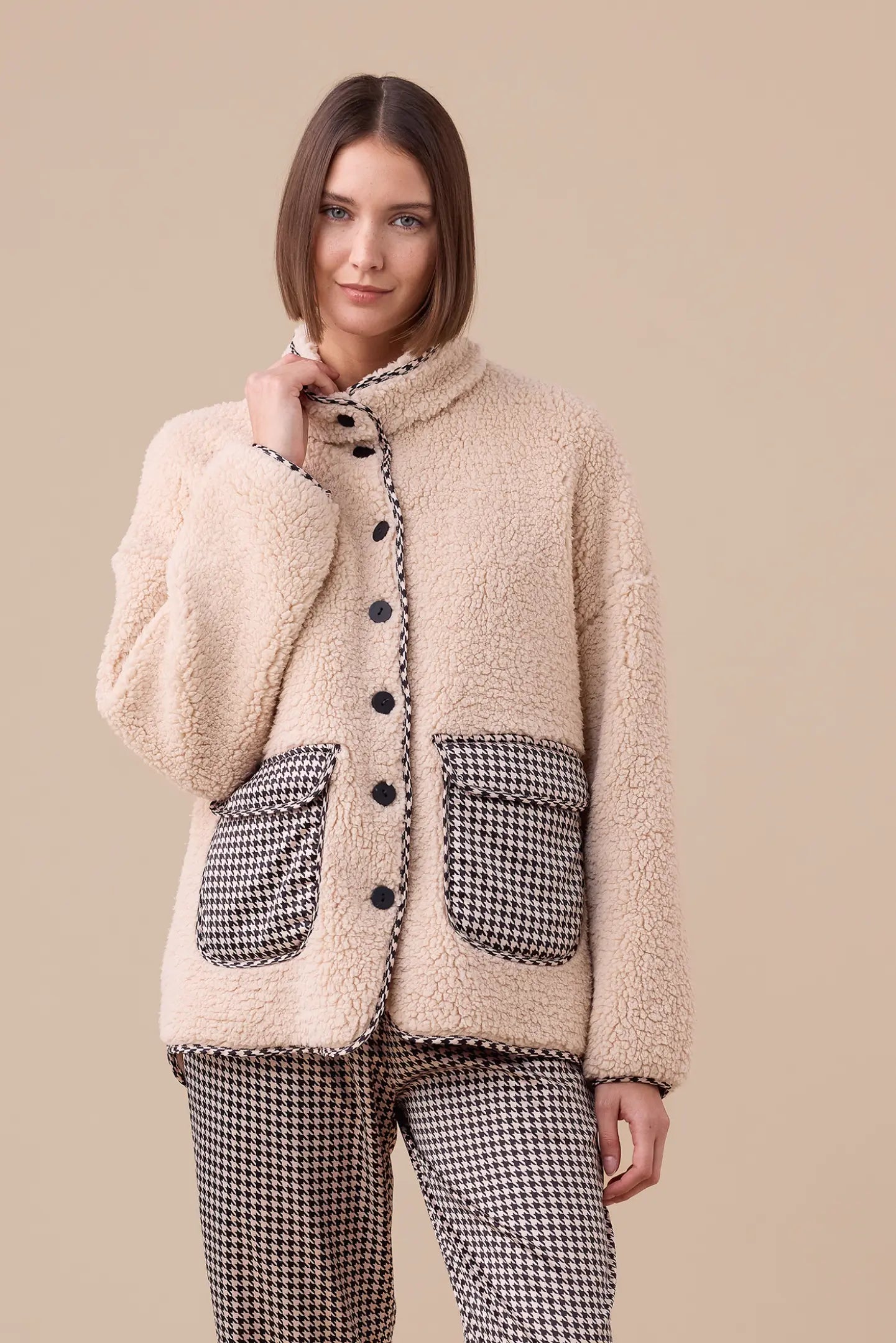 Giacca donna double face in eco-agnellino articolo sheepy