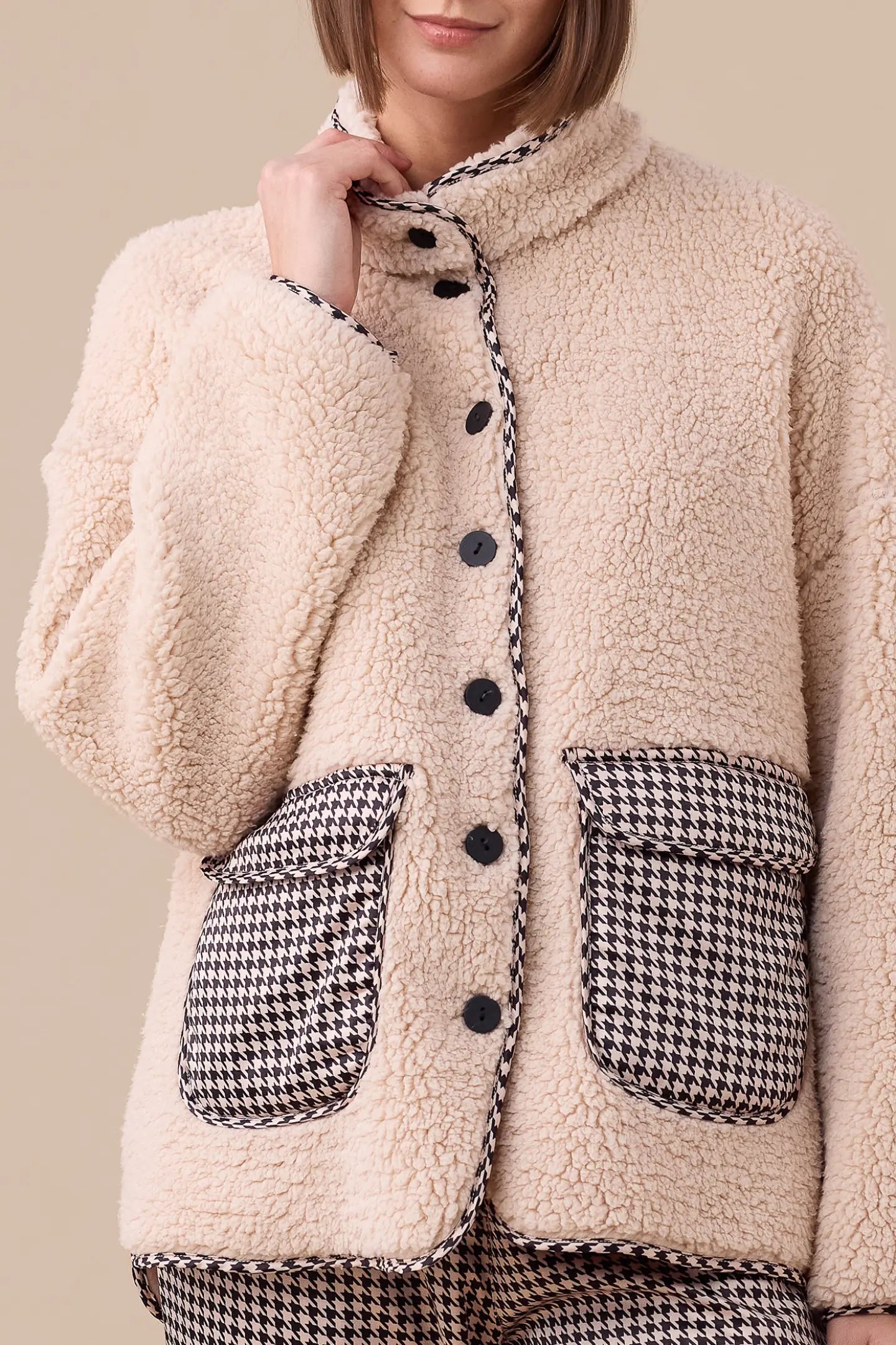 Giacca donna double face in eco-agnellino articolo sheepy