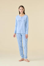 Pigiama donna estivo in cotone articolo flower.