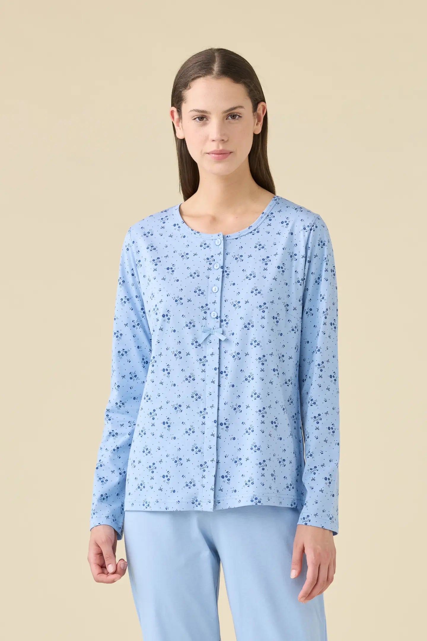 Pigiama donna estivo in cotone articolo flower.