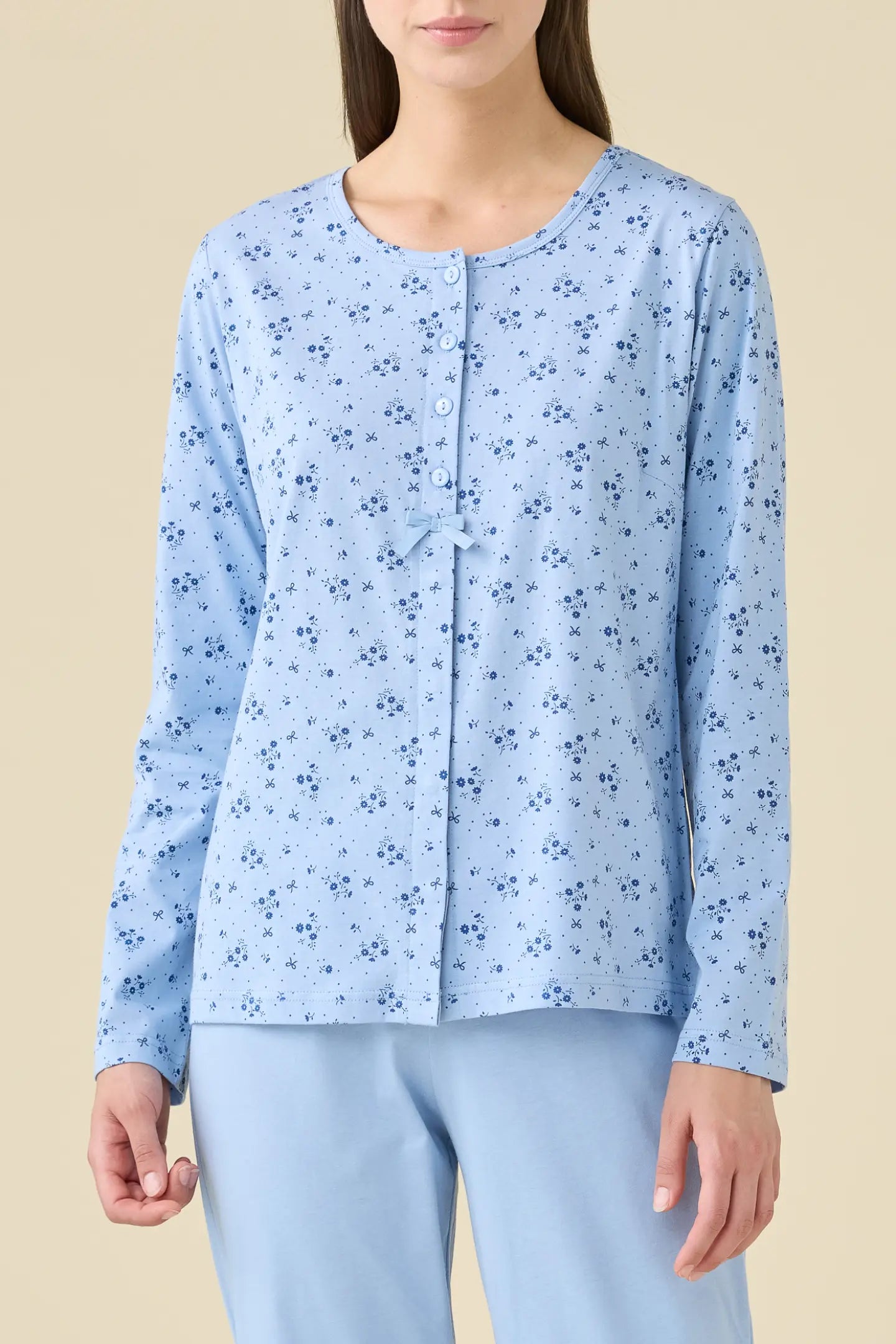 Pigiama donna estivo in cotone articolo flower.