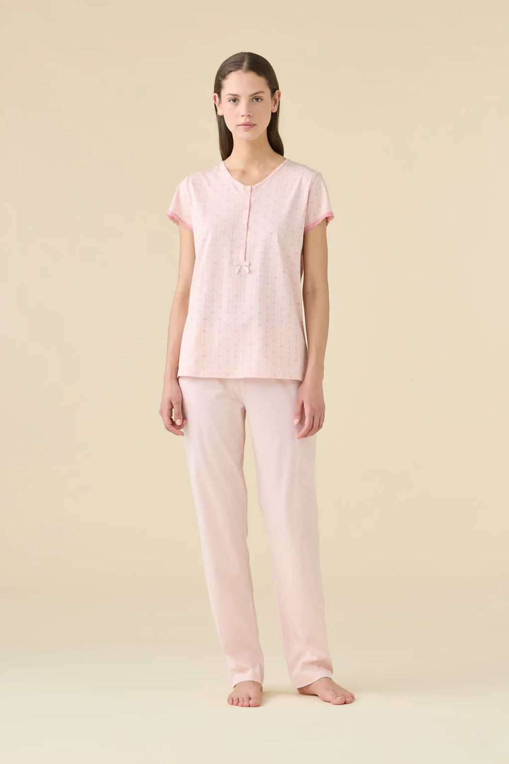 Pigiama donna estivo in cotone articolo romantic.