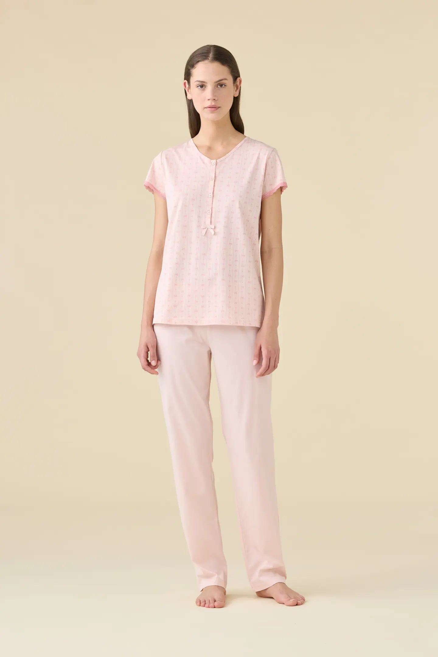 Pigiama donna estivo in cotone articolo romantic.