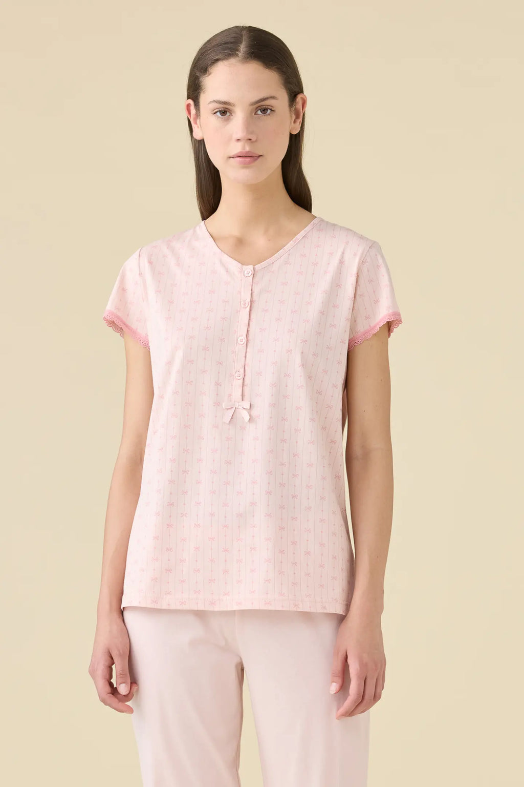 Pigiama donna estivo in cotone articolo romantic.