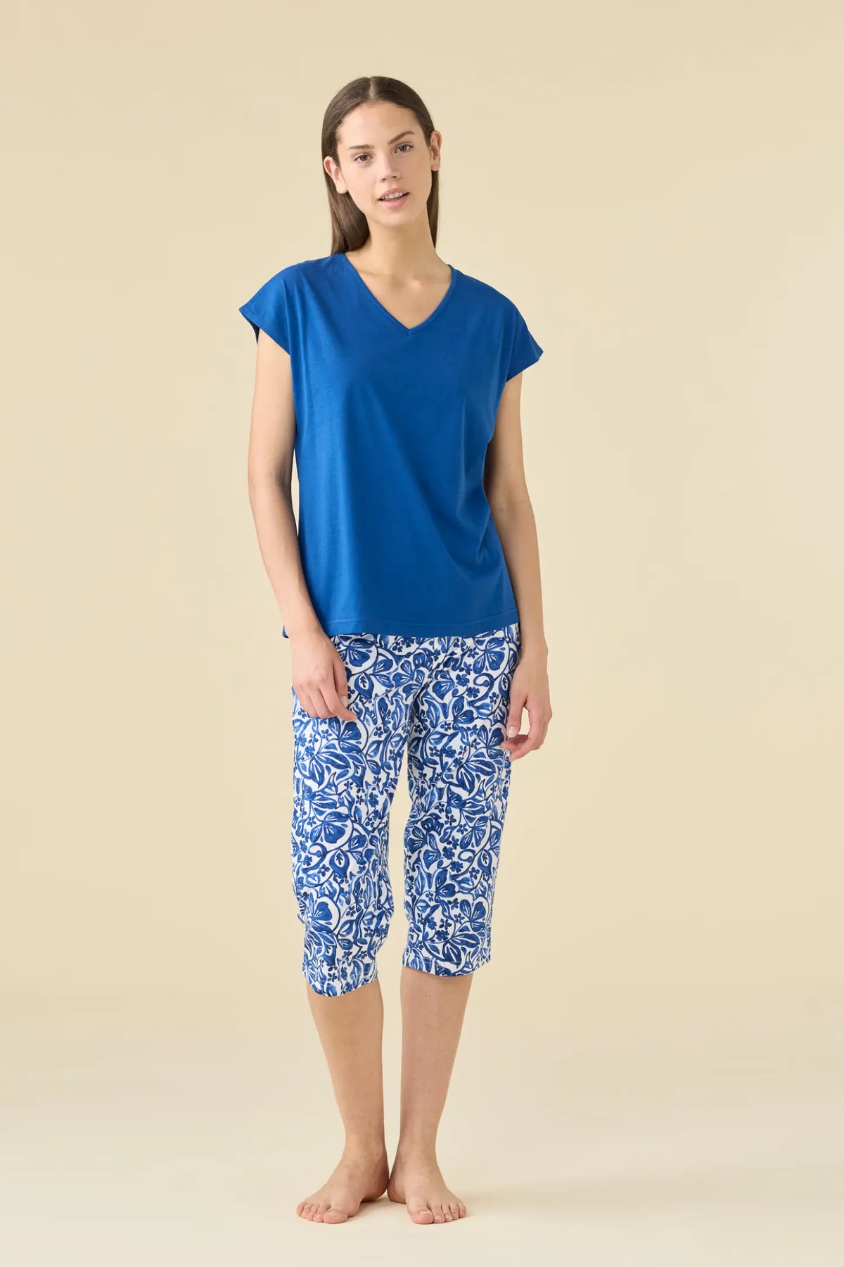 Pigiama donna estivo in cotone articolo azule - Blu