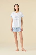 Pigiama donna estivo in cotone articolo bloom.