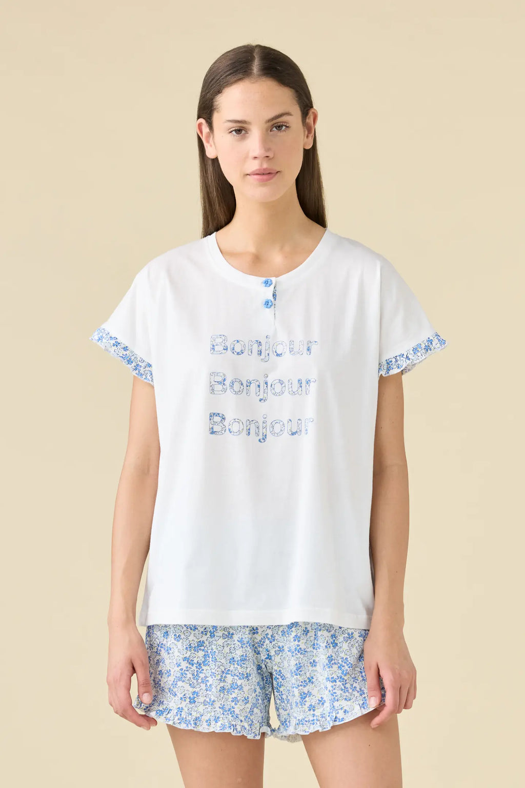 Pigiama donna estivo in cotone articolo bloom.