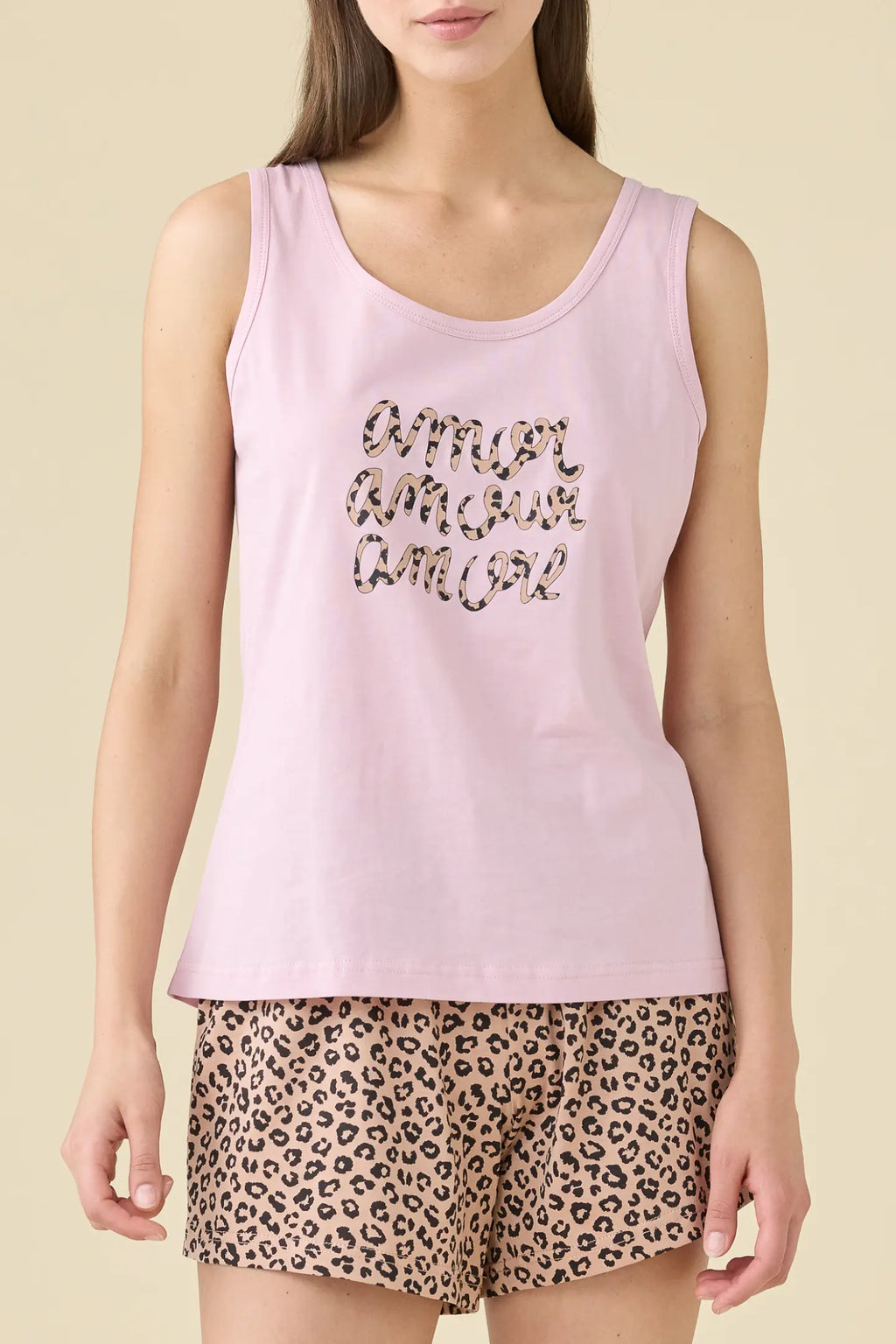 Pigiama donna estivo in cotone articolo animalier lover.