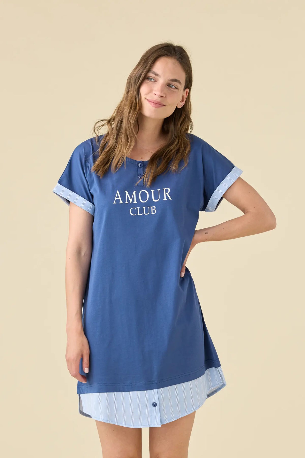 Abitino donna in cotone articolo amourclub - Blu