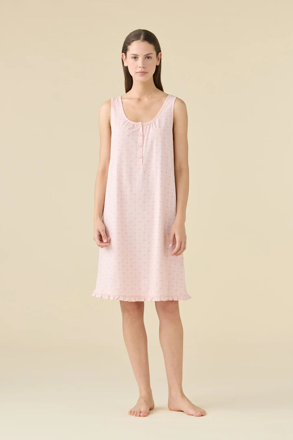 Camicia da notte donna estiva in cotone articolo romantic