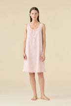 Camicia da notte donna estiva in cotone articolo romantic