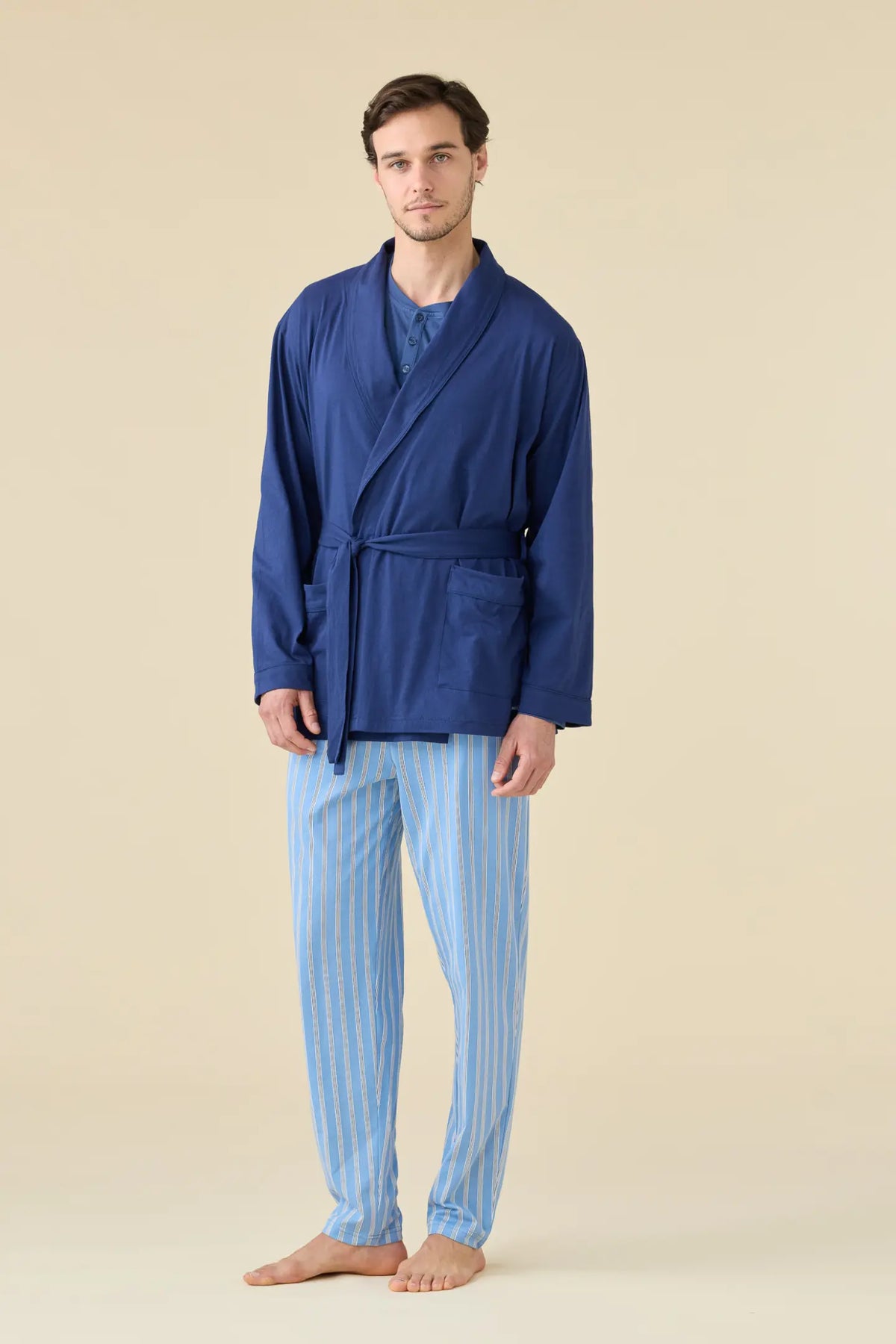Giacca uomo estiva in cotone articolo navy dot. - Blu Navy