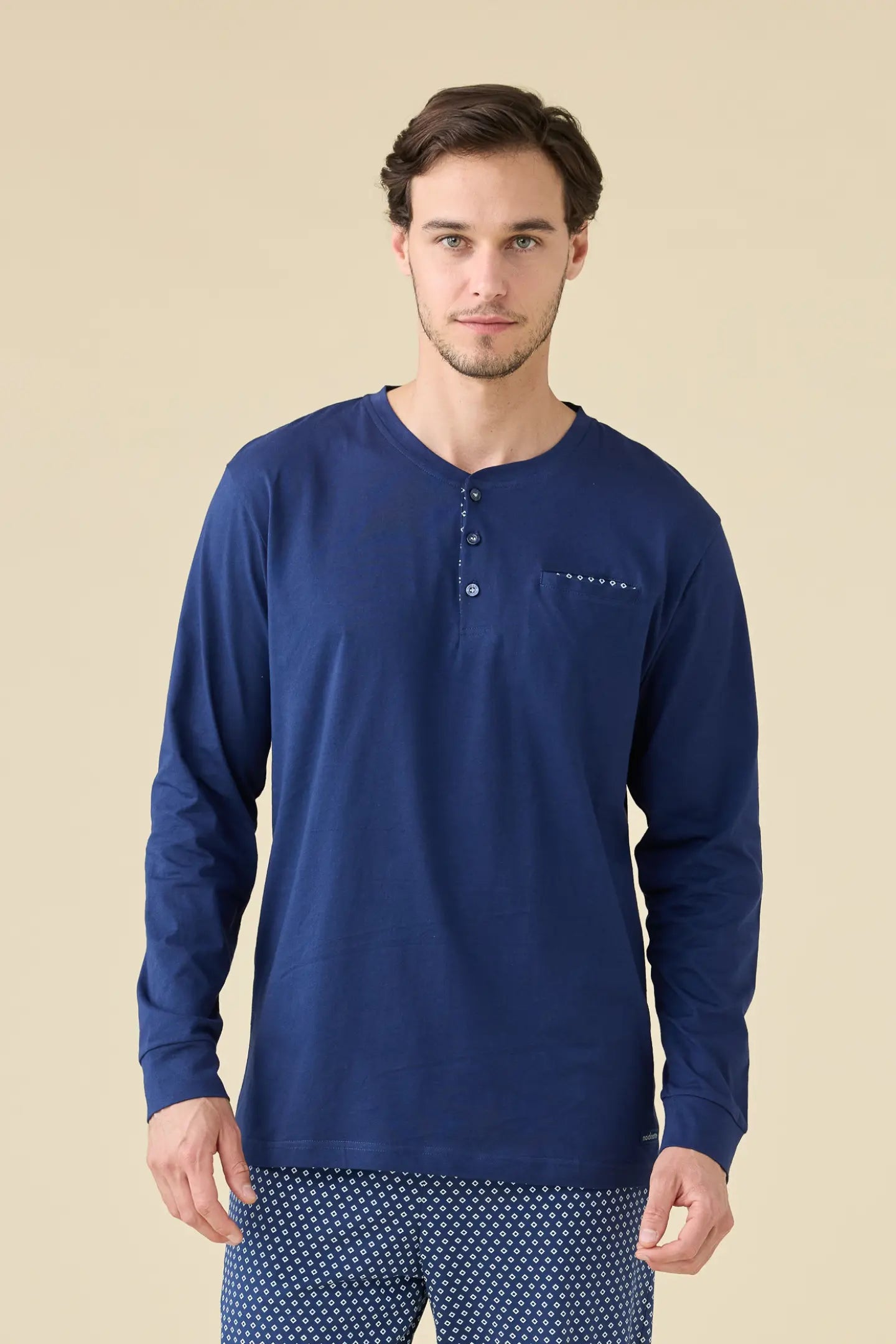 Pigiama uomo estivo in cotone articolo navy dot.