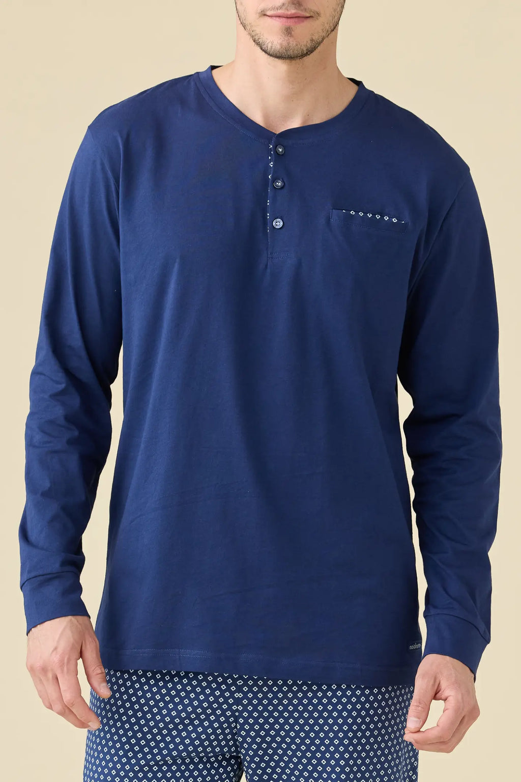 Pigiama uomo estivo in cotone articolo navy dot.