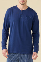 Pigiama uomo estivo in cotone articolo navy dot.