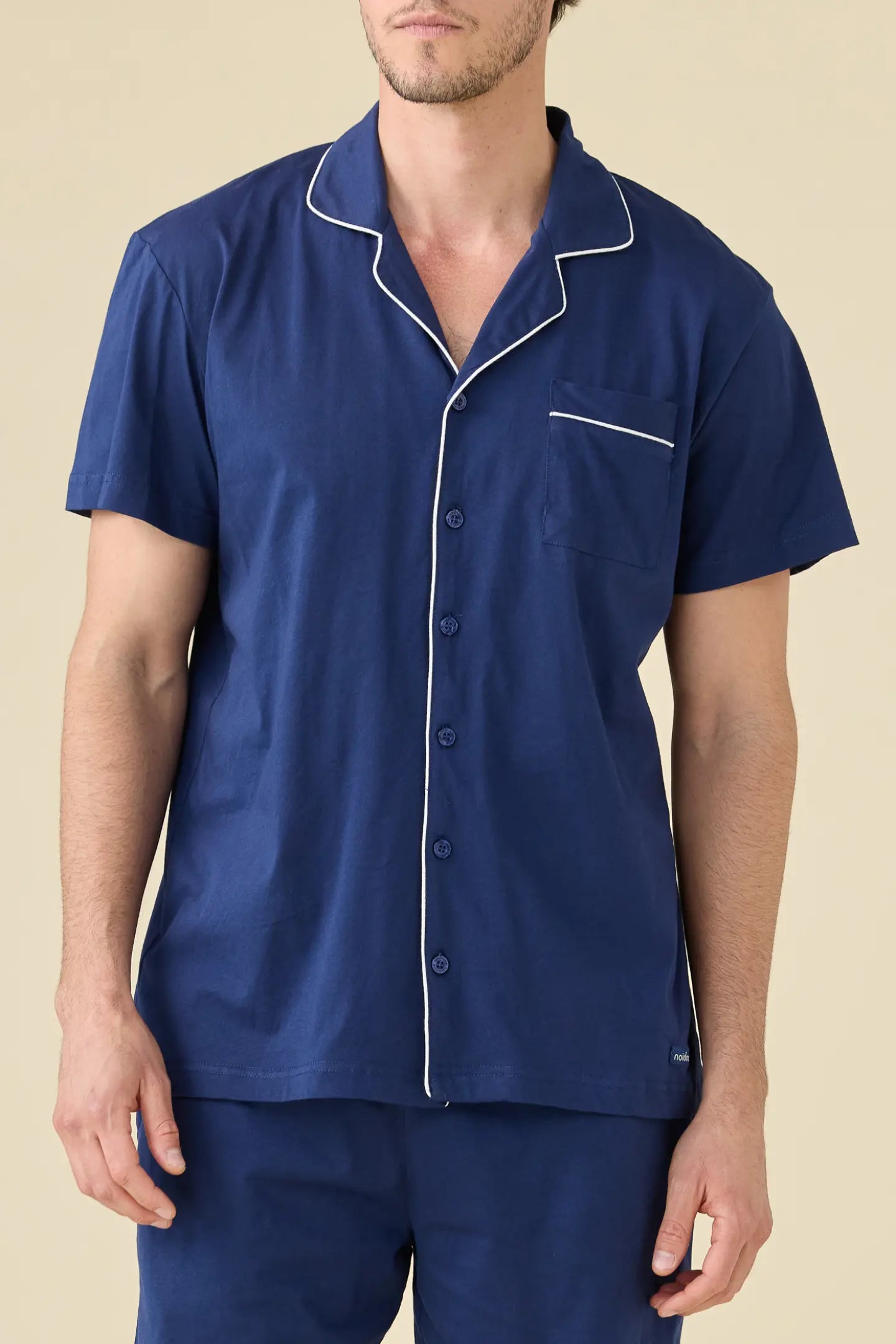 Pigiama uomo estivo in cotone articolo navy dot.