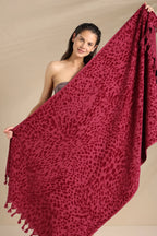 Telo mare in spugna velour rasato 90 x 170 cm articolo maculato.