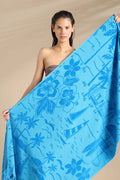 Telo mare in spugna velour rasato 90 x 170 cm tropicale.