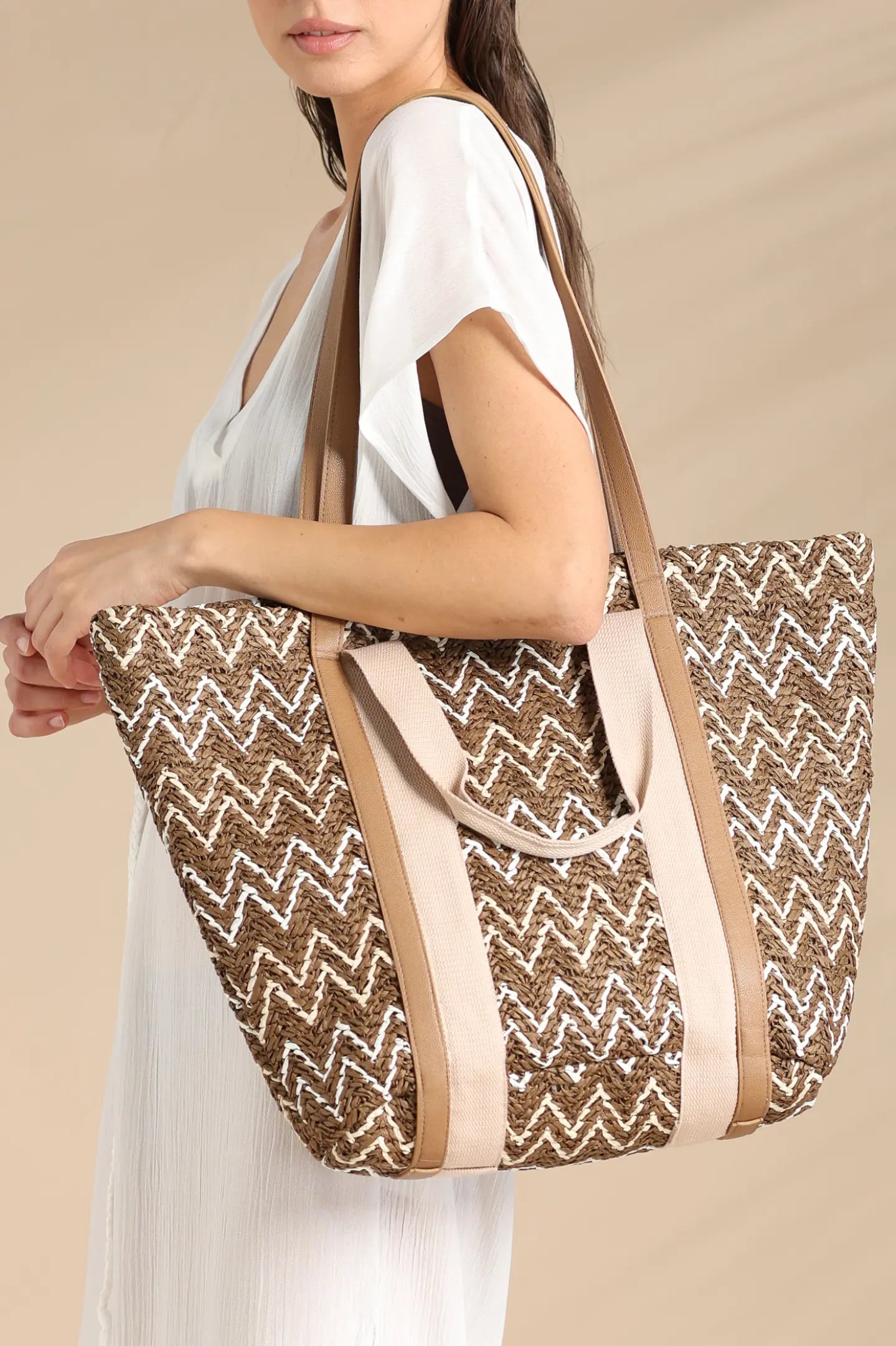 Borsa con chiusura zip articolo bicolor.