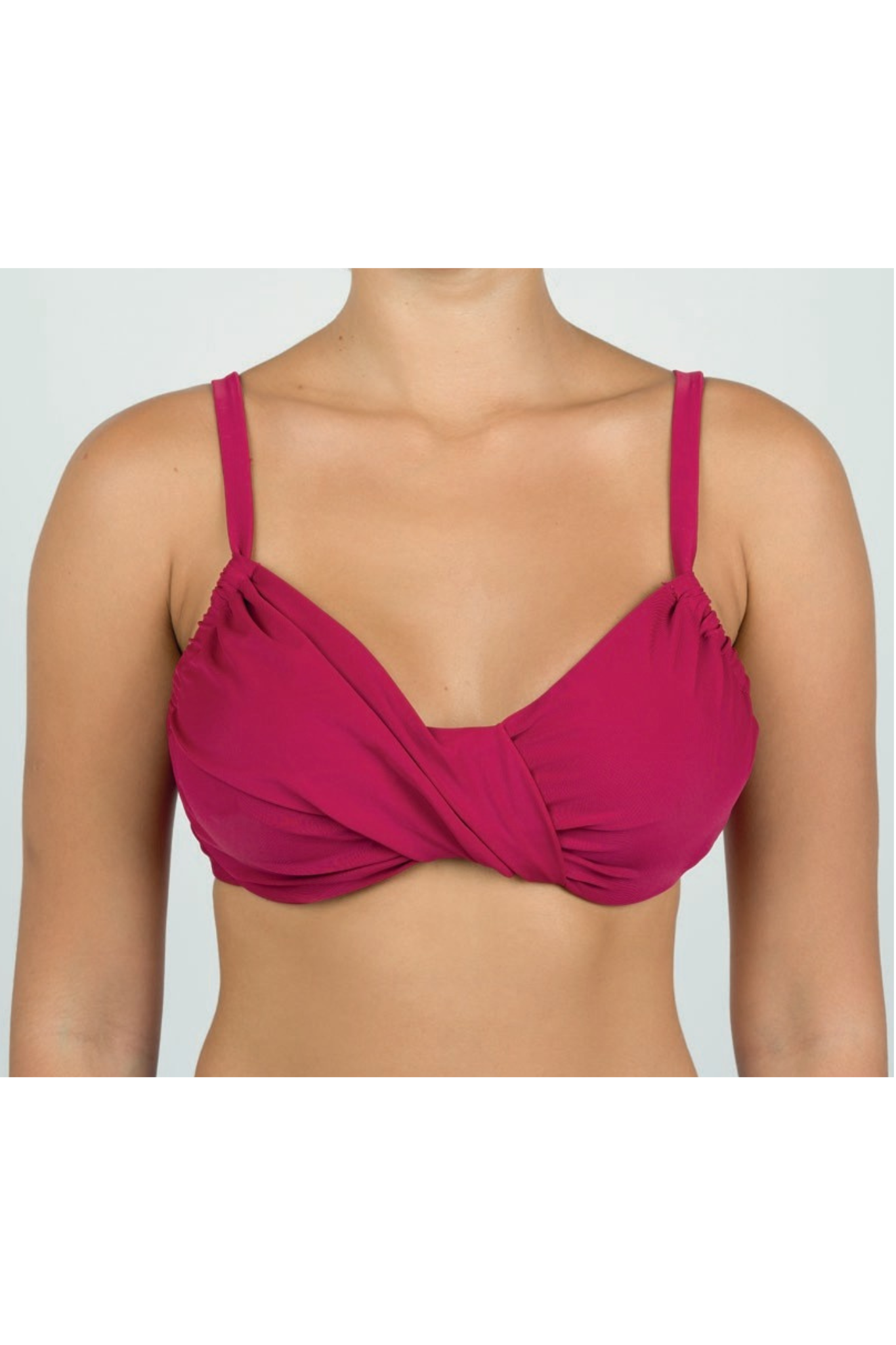 Top Bikini Donna con Reggiseno Drappeggiato e Spalline Regolabili