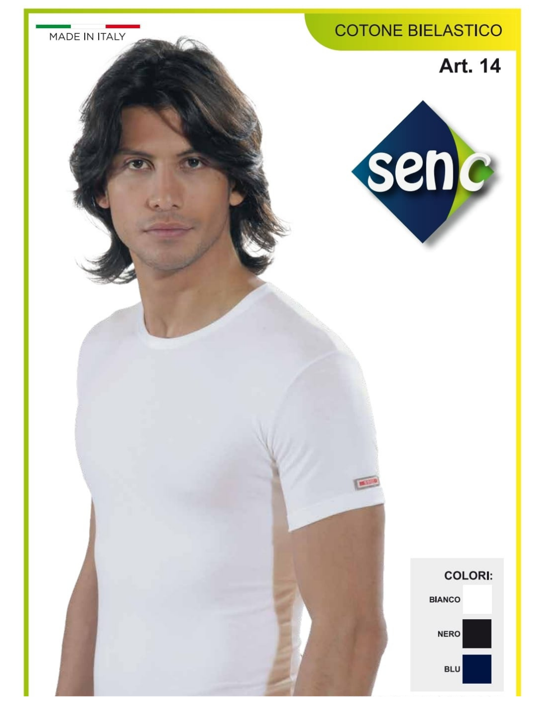 T-Shirt da uomo in cotone elastico scollo tondo Bipack