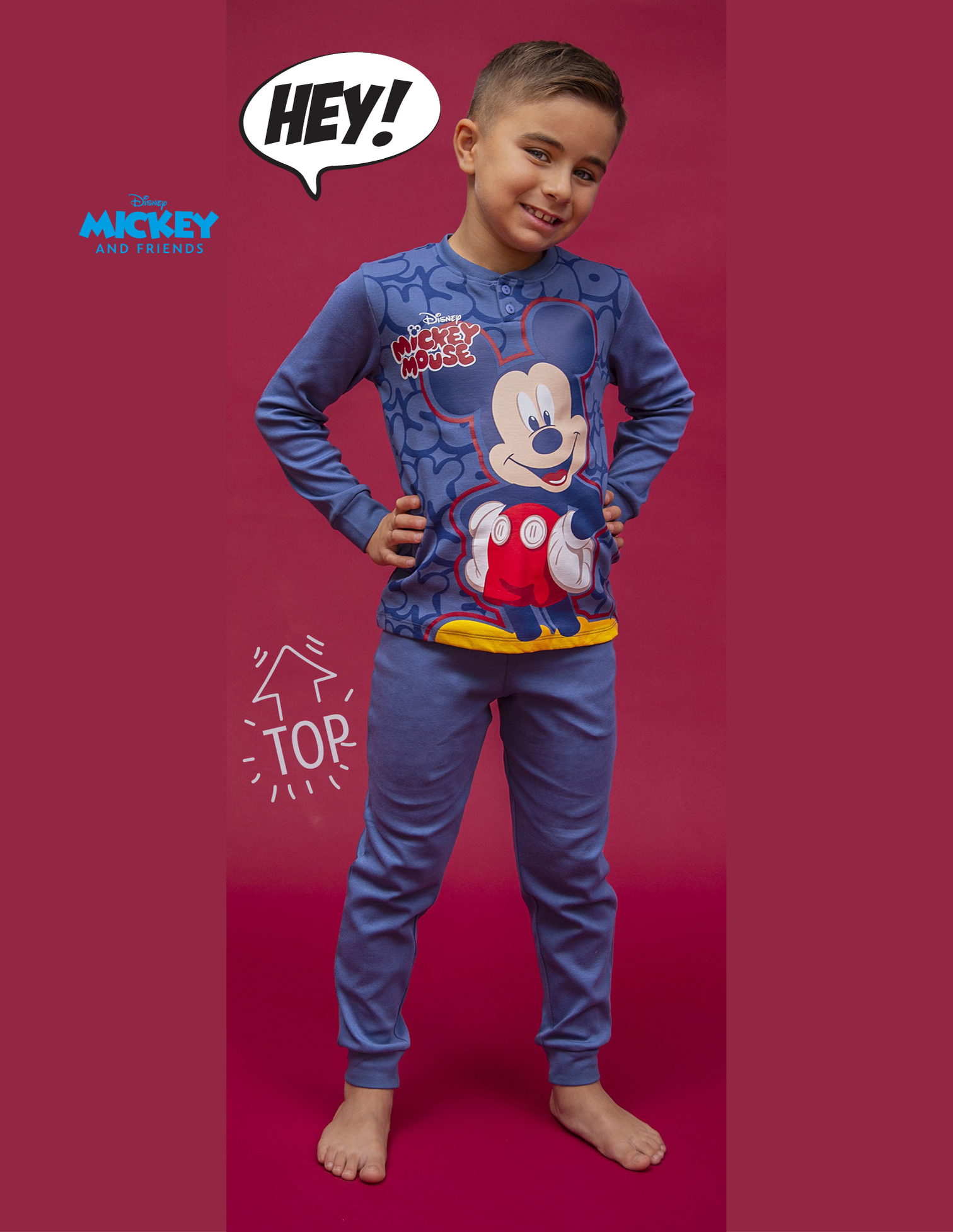 Pigiama bimbo in caldo cotone Mickey Mouse
