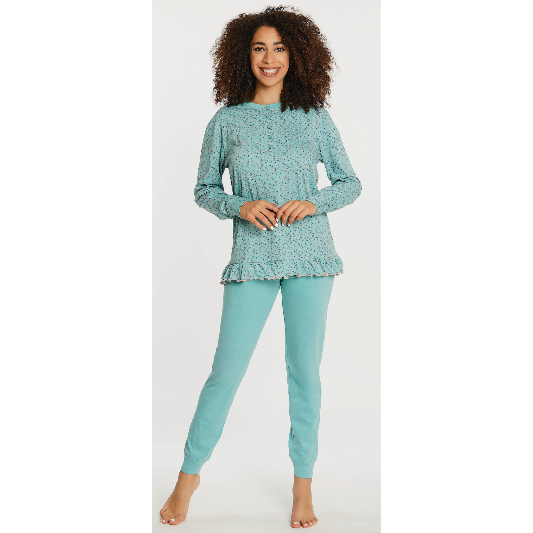 Pigiama donna  in cotone manica lunga