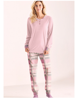 Pigiama serafino, manica lunga, in microcoral. SUPERMADRAS