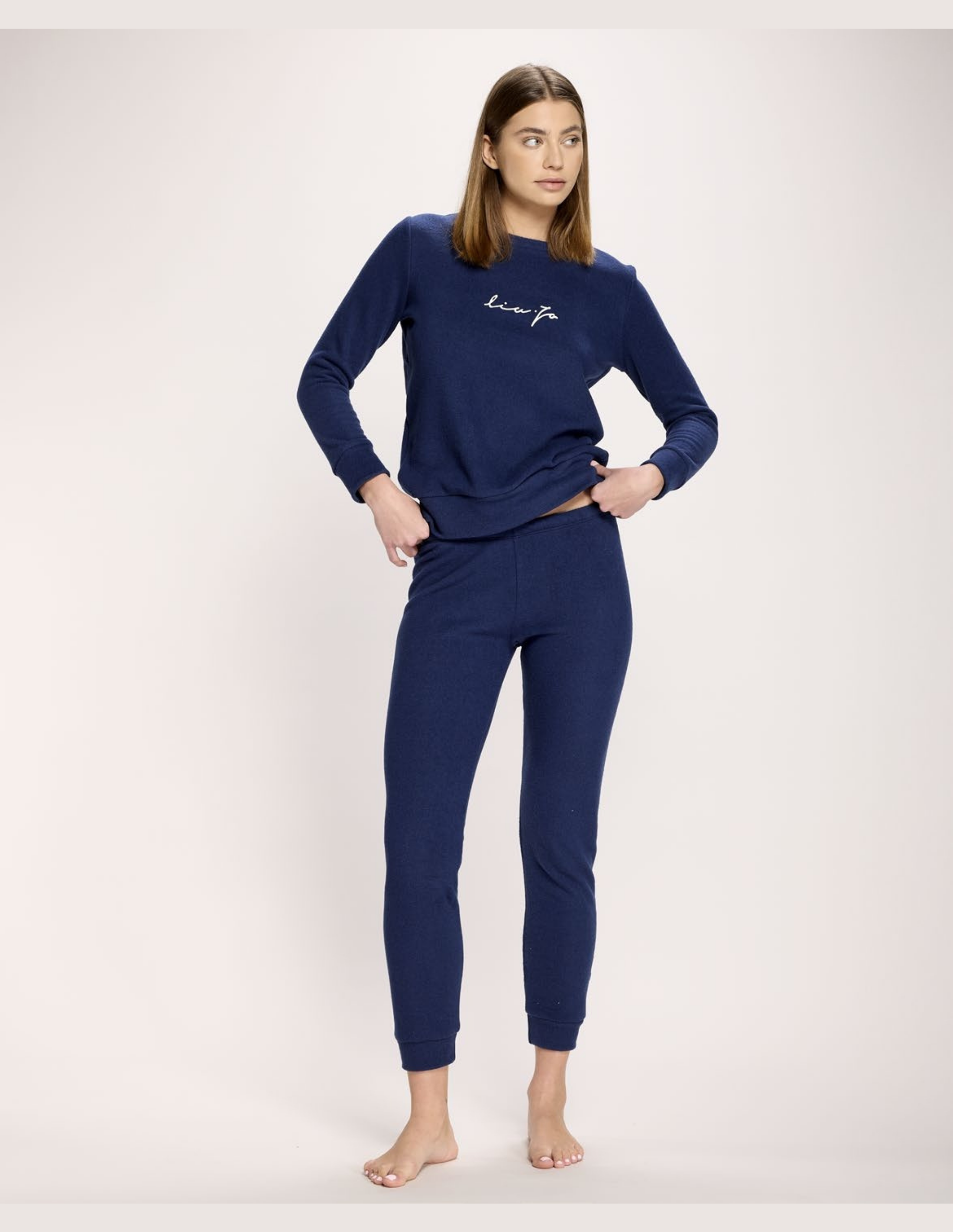 Pigiama da donna girocollo in cotone