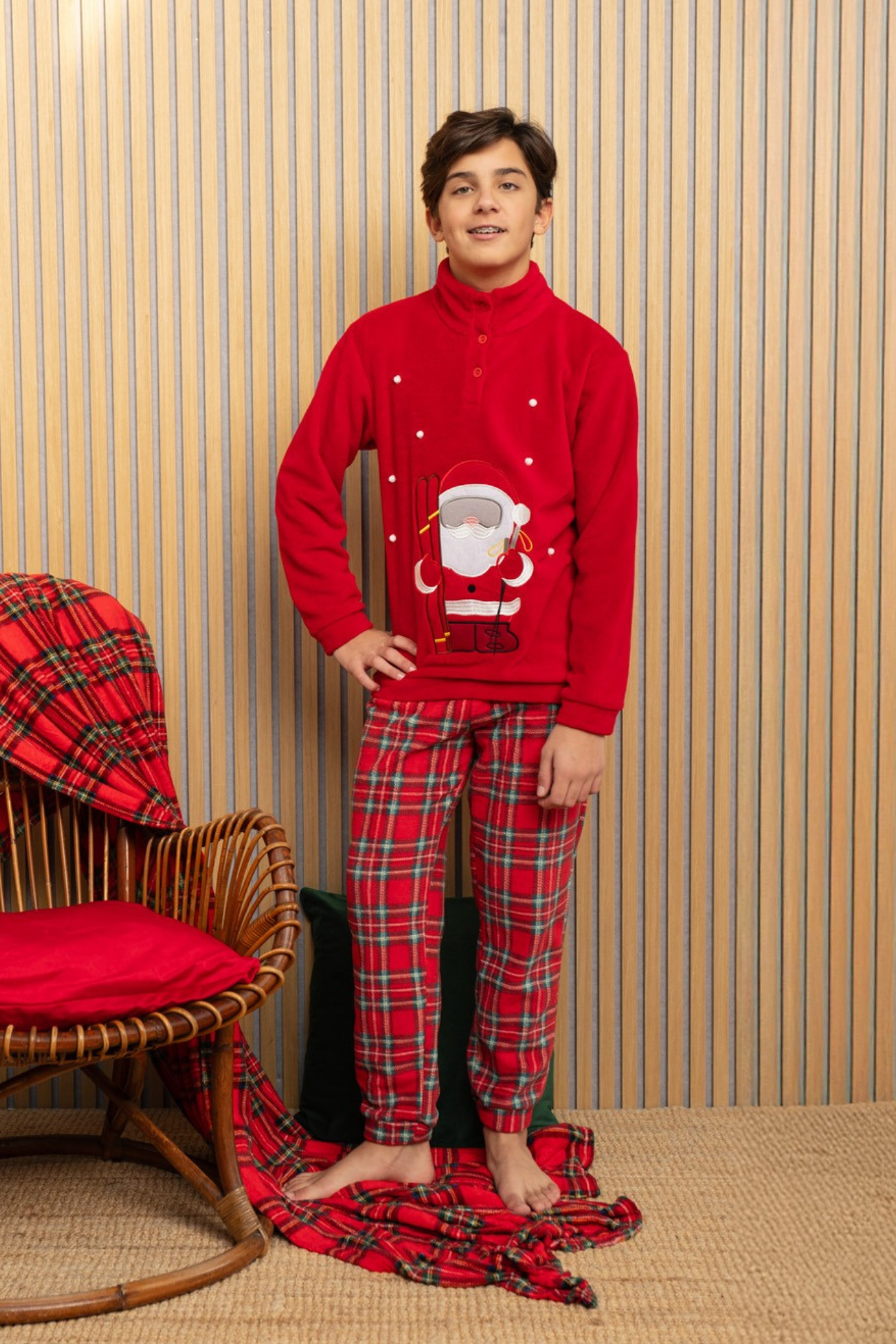 Pigiama Natalizio da ragazzo in coral
