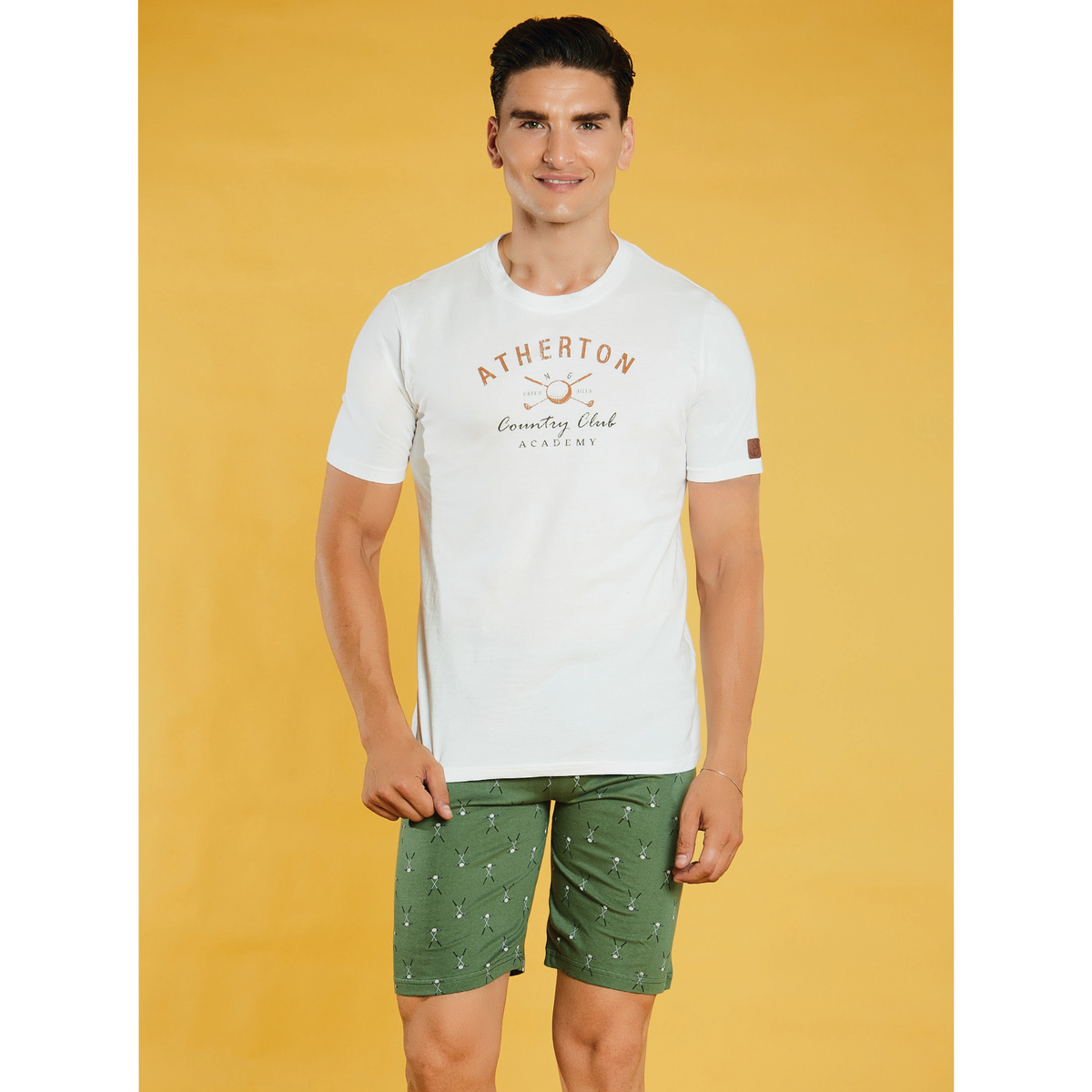 Pigiama uomo - Bianco/Verde Militare