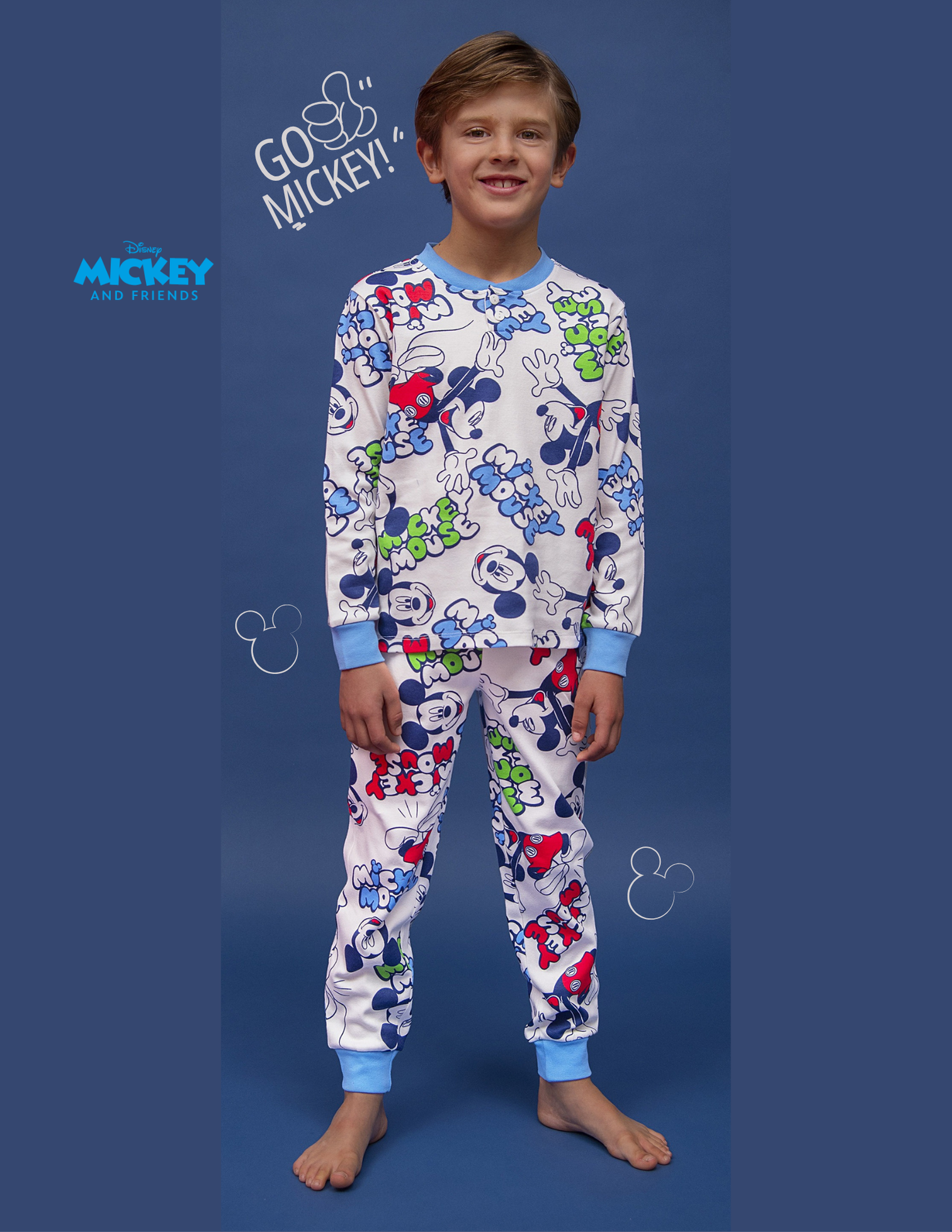 Pigiama bimbo in caldo cotone Mickey Mouse