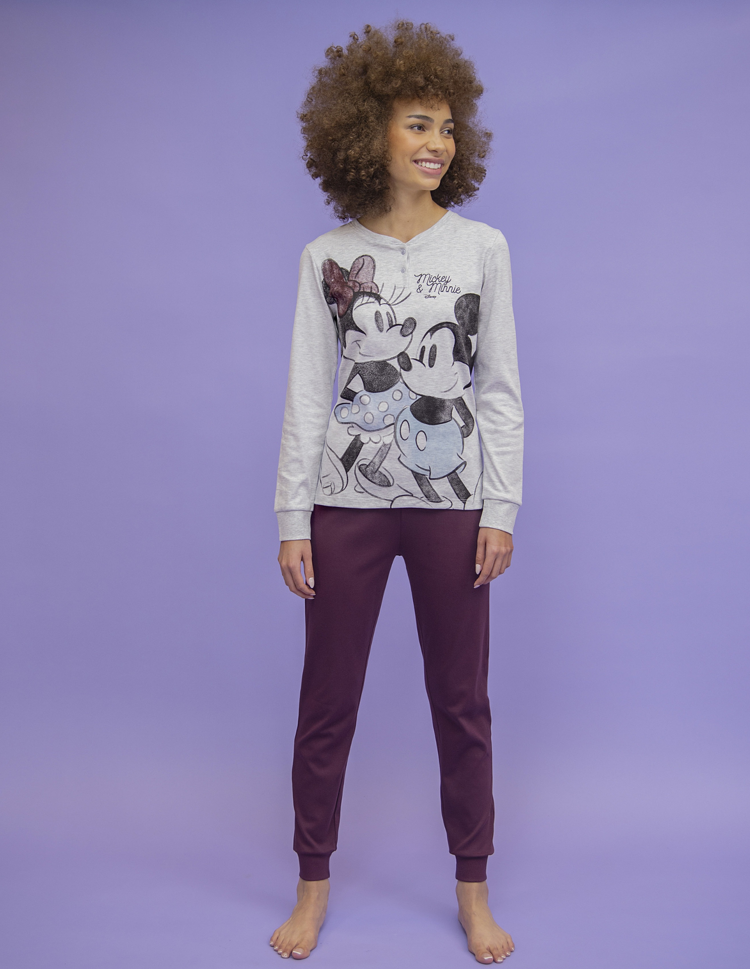 Pigiama donna in caldo cotone Minnie Mouse
