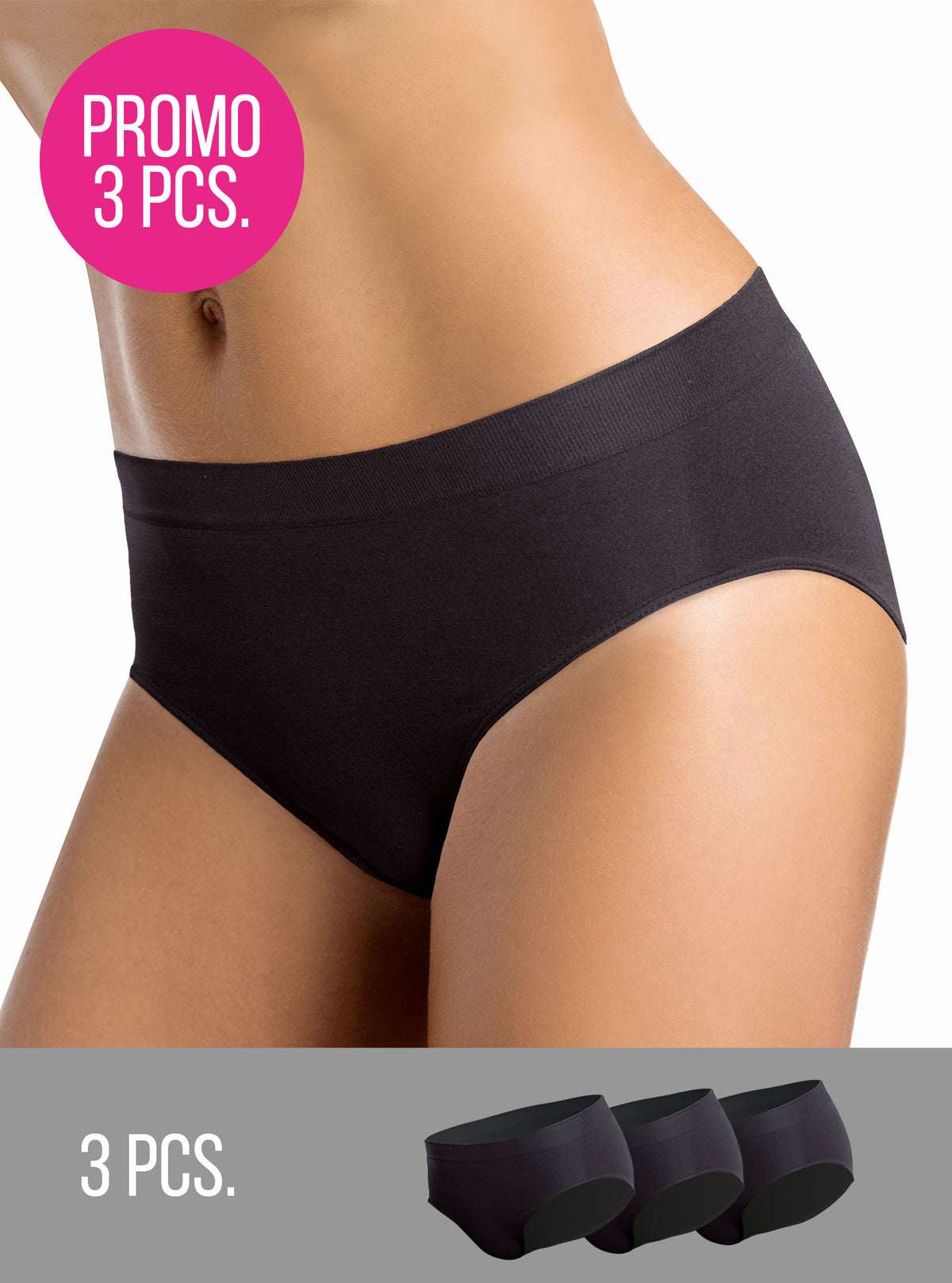 Slip donna Midi intimidea 3 Pack - Nero
