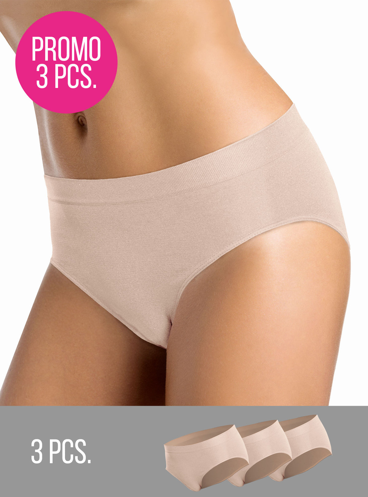 Slip donna Midi intimidea 3 Pack - Nudo