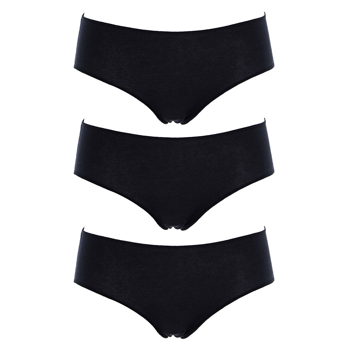 Slip donna Midi 3 Pack Cotonella - Bordi Extra Sottili - Nero