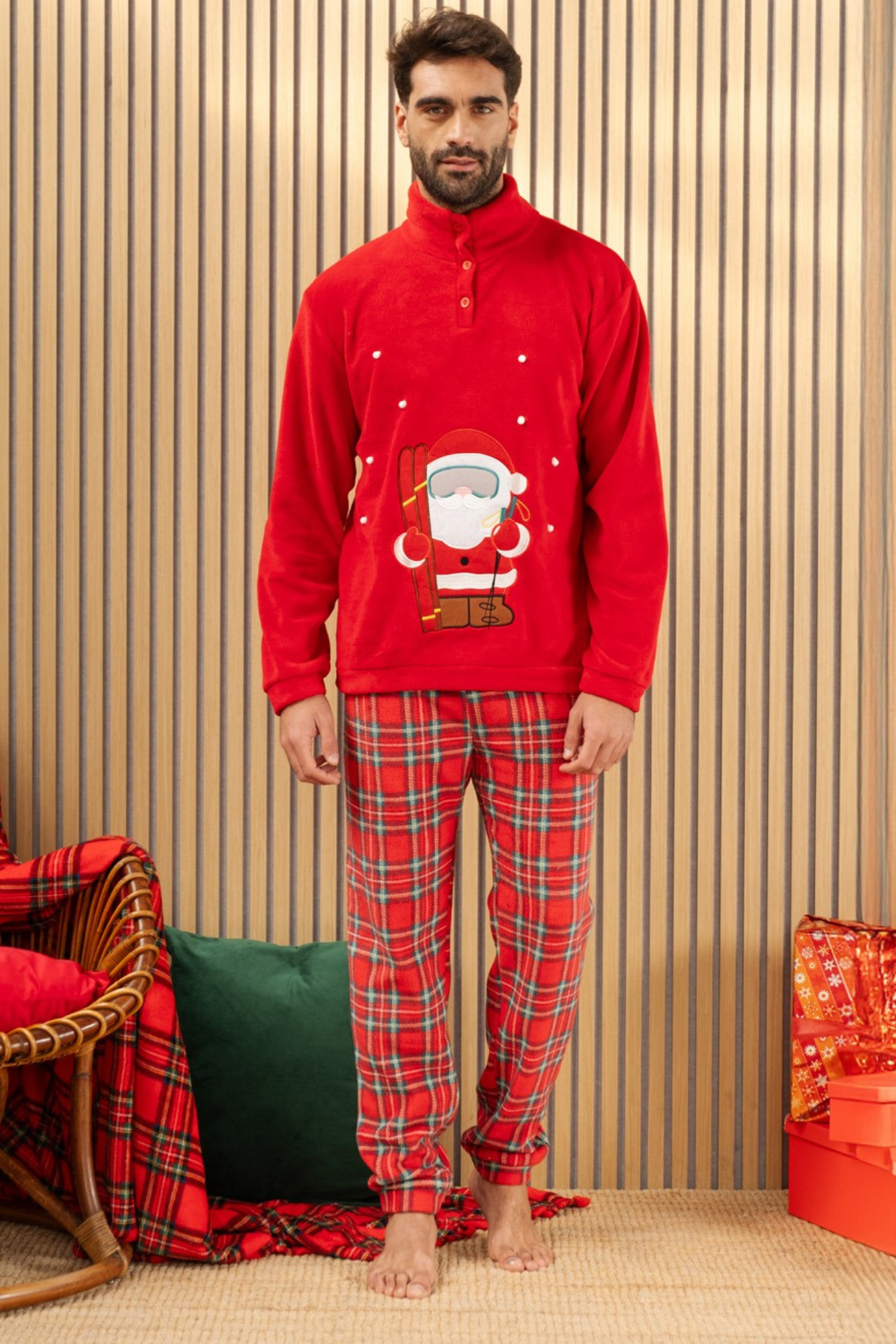 Pigiama Natalizio da uomo in coral