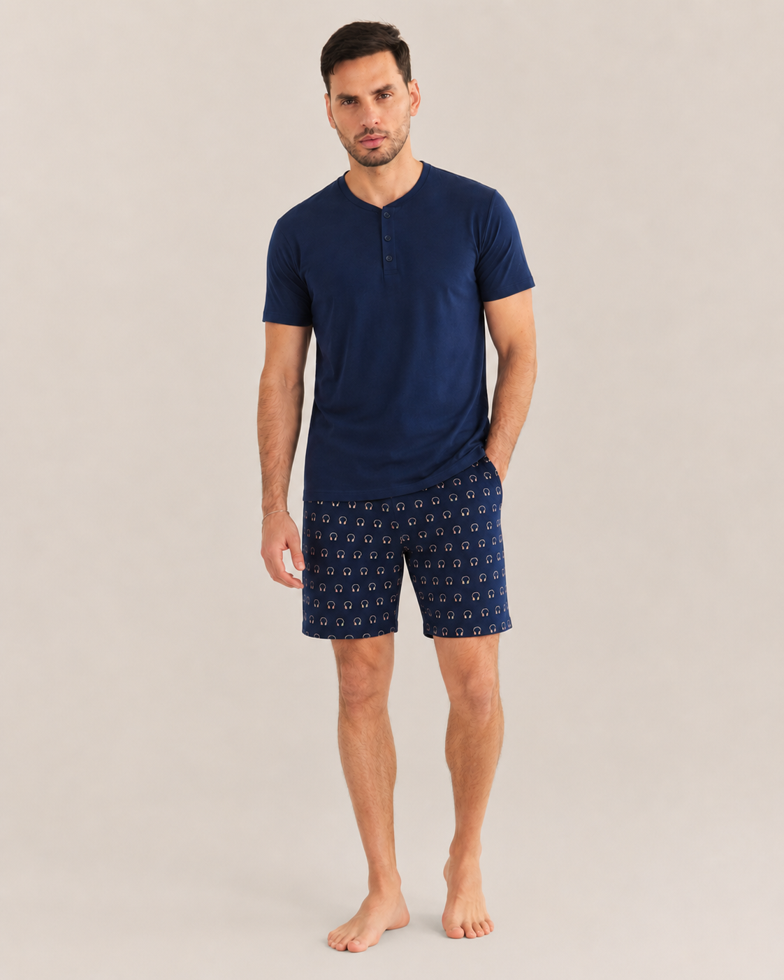 Pigiama da uomo mezza manica e pantaloncino - Var. 1