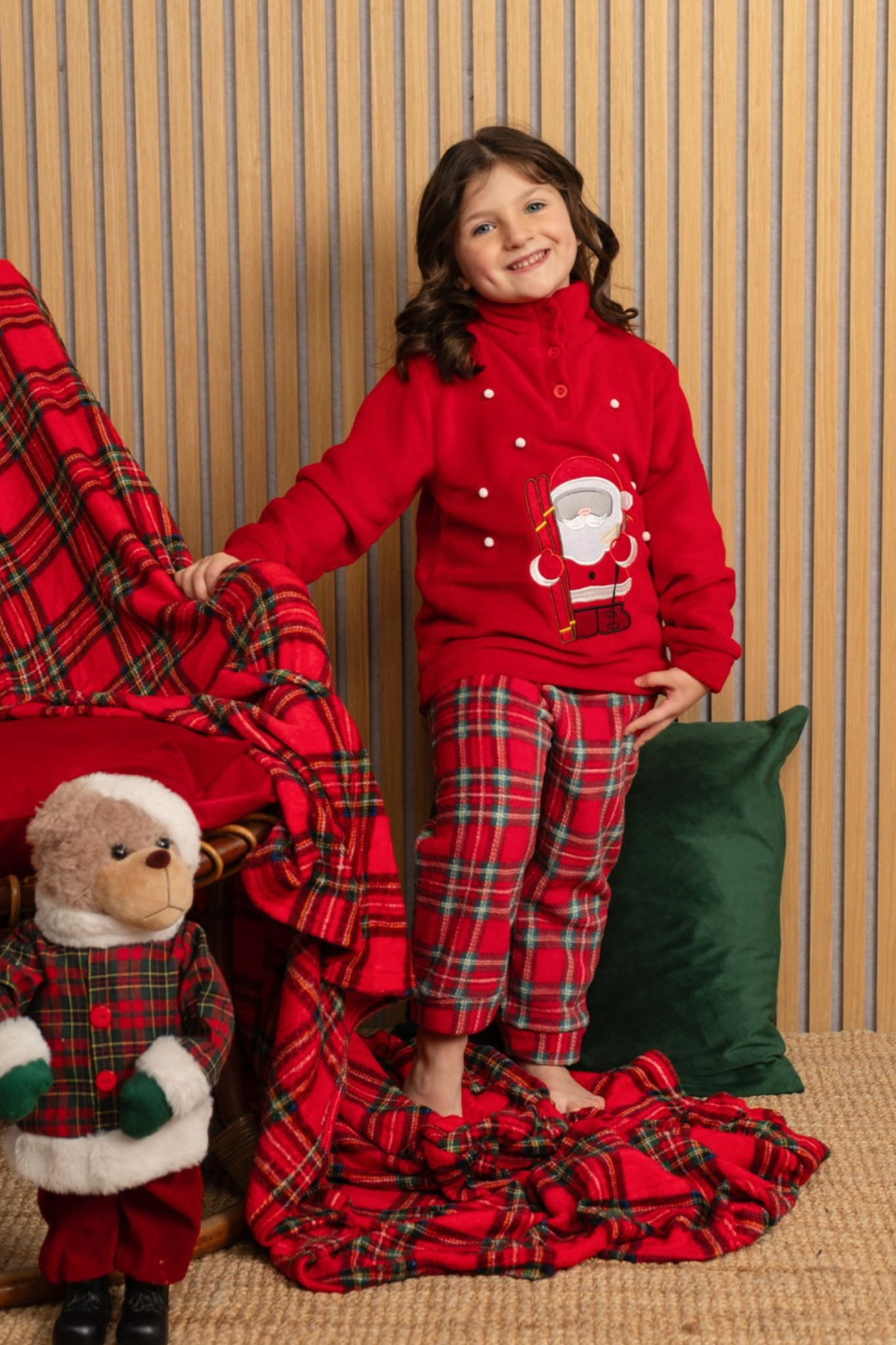 Pigiama Natalizio da bimba in coral